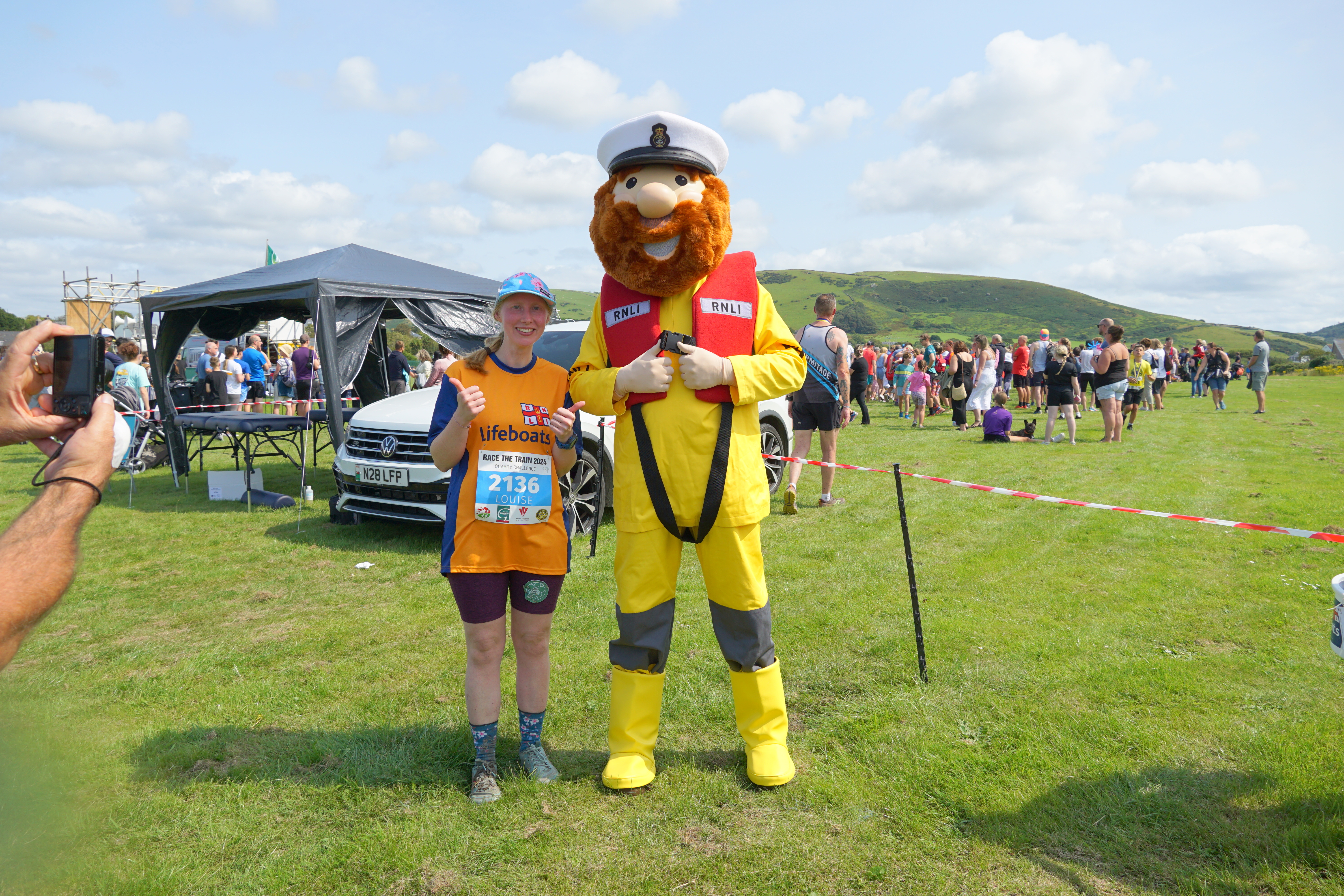Louise and Stormy Stan posing for a photo after the race