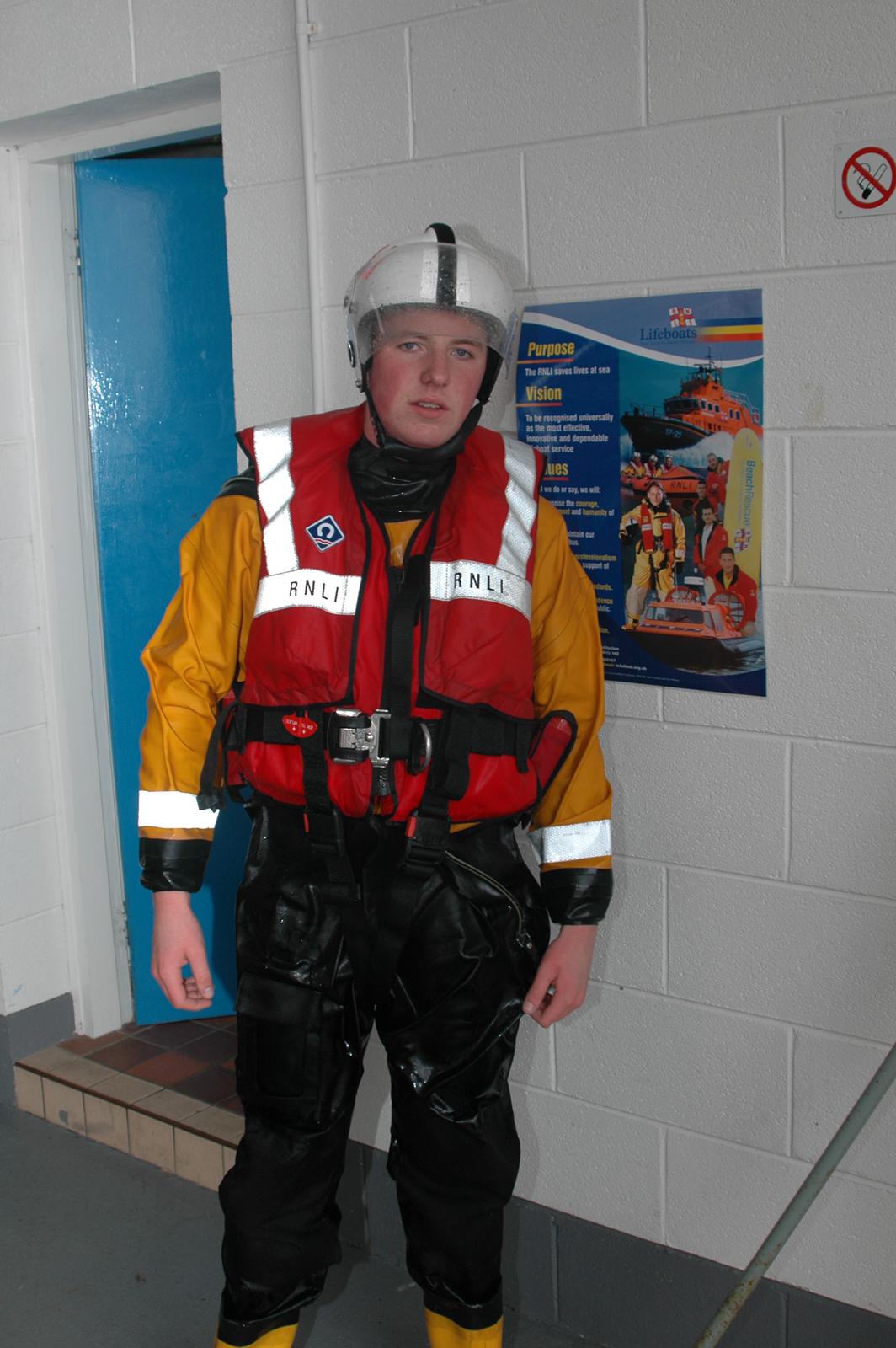 Kilrush RNLI's Charlie Glynn after he joined as a crew member