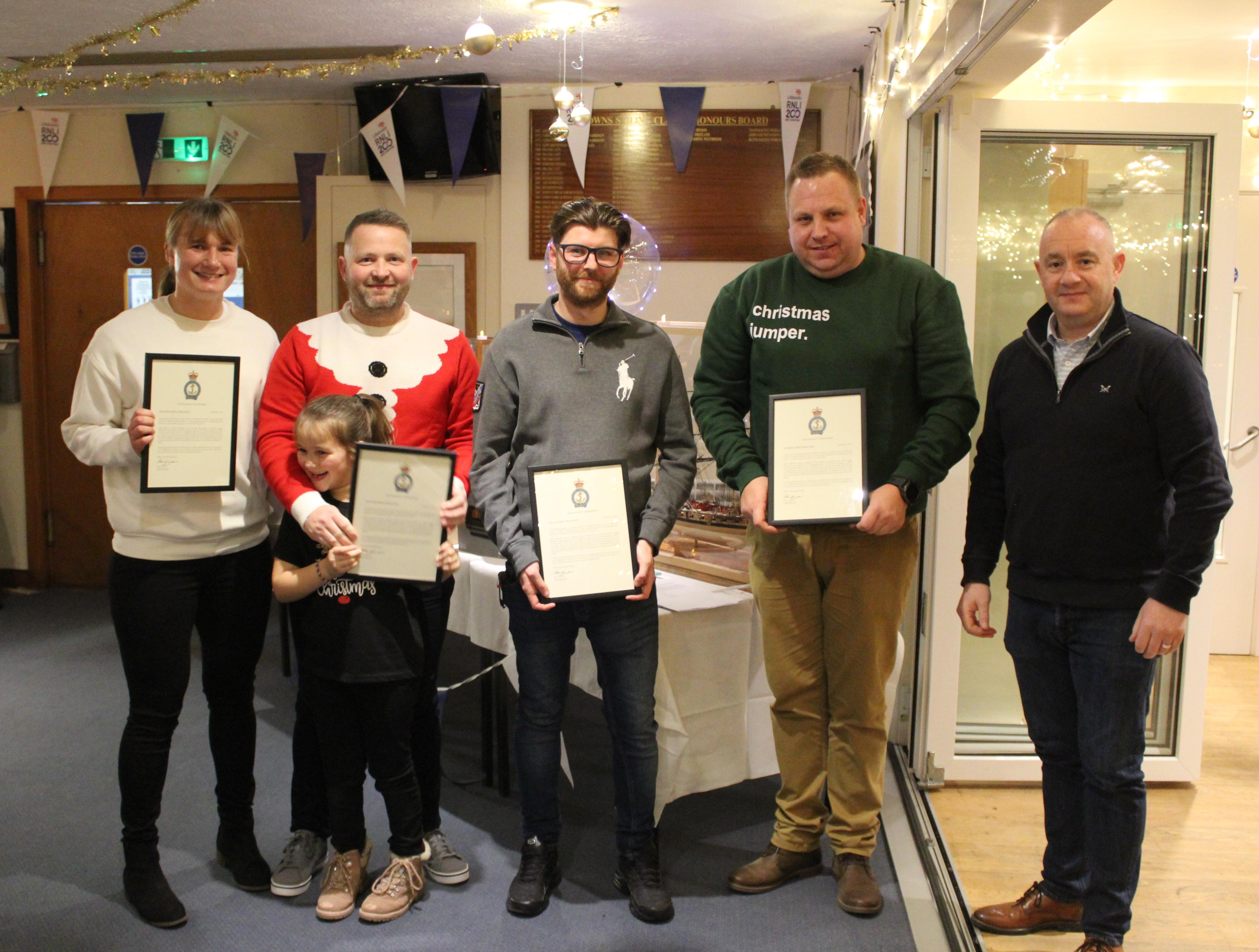 D Class crew Vicky, James, Luke and Lee with AOM Jason Carroll.