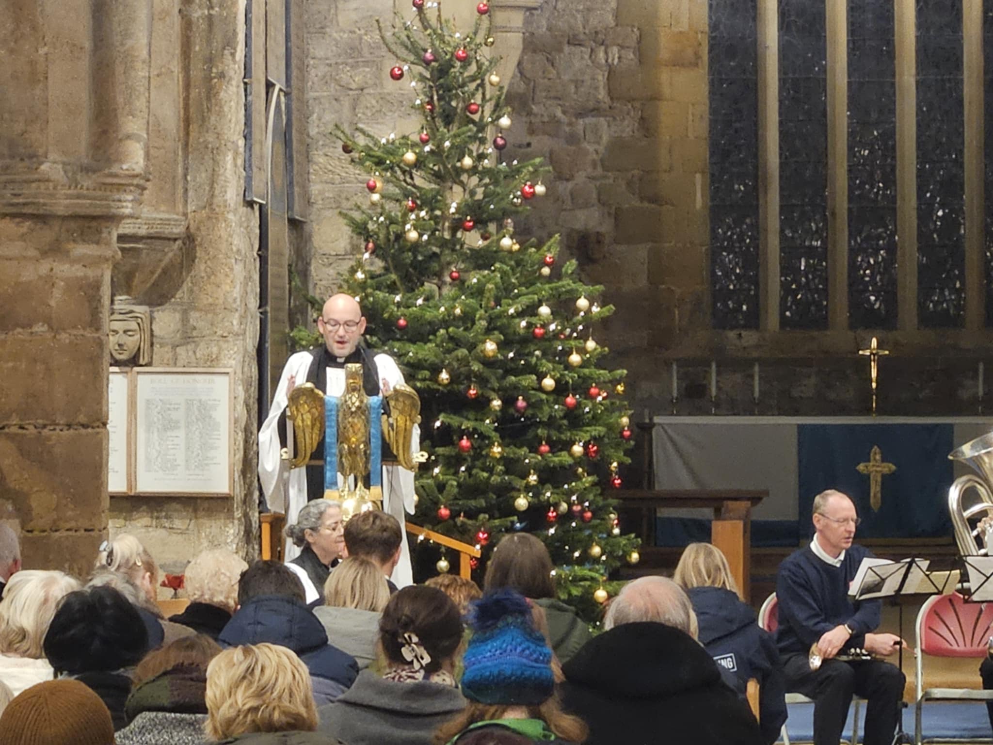 Rev Anthony getting the service underway