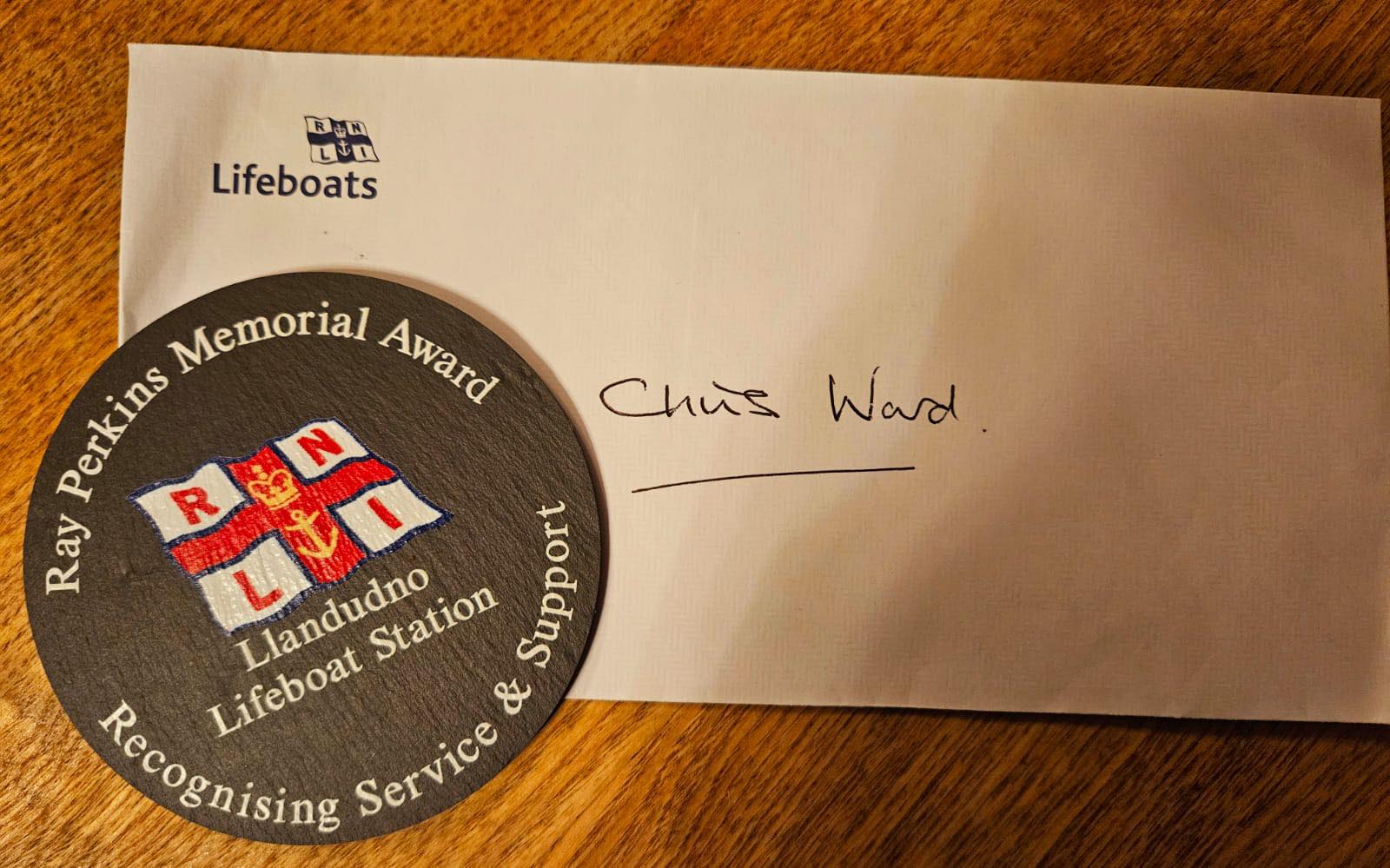 Award given to Chris Ward