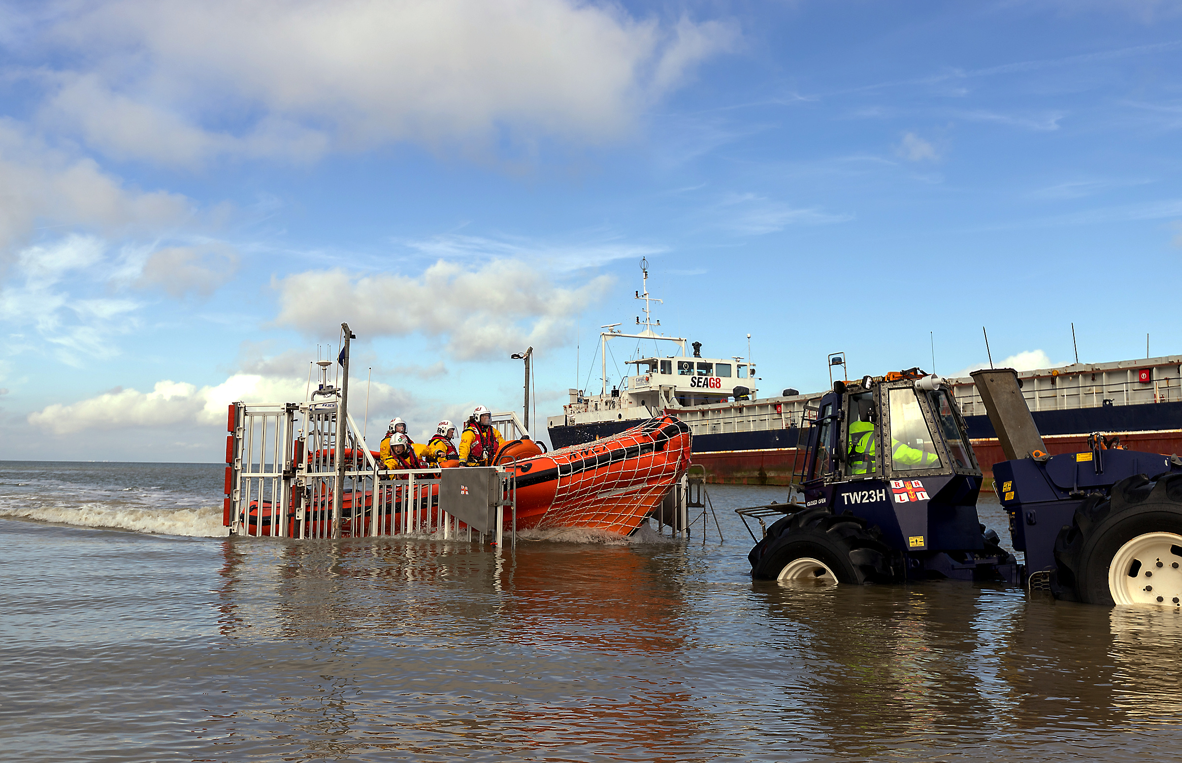 The lifeboat net recovery exercise on Sunday on Sunday morning.