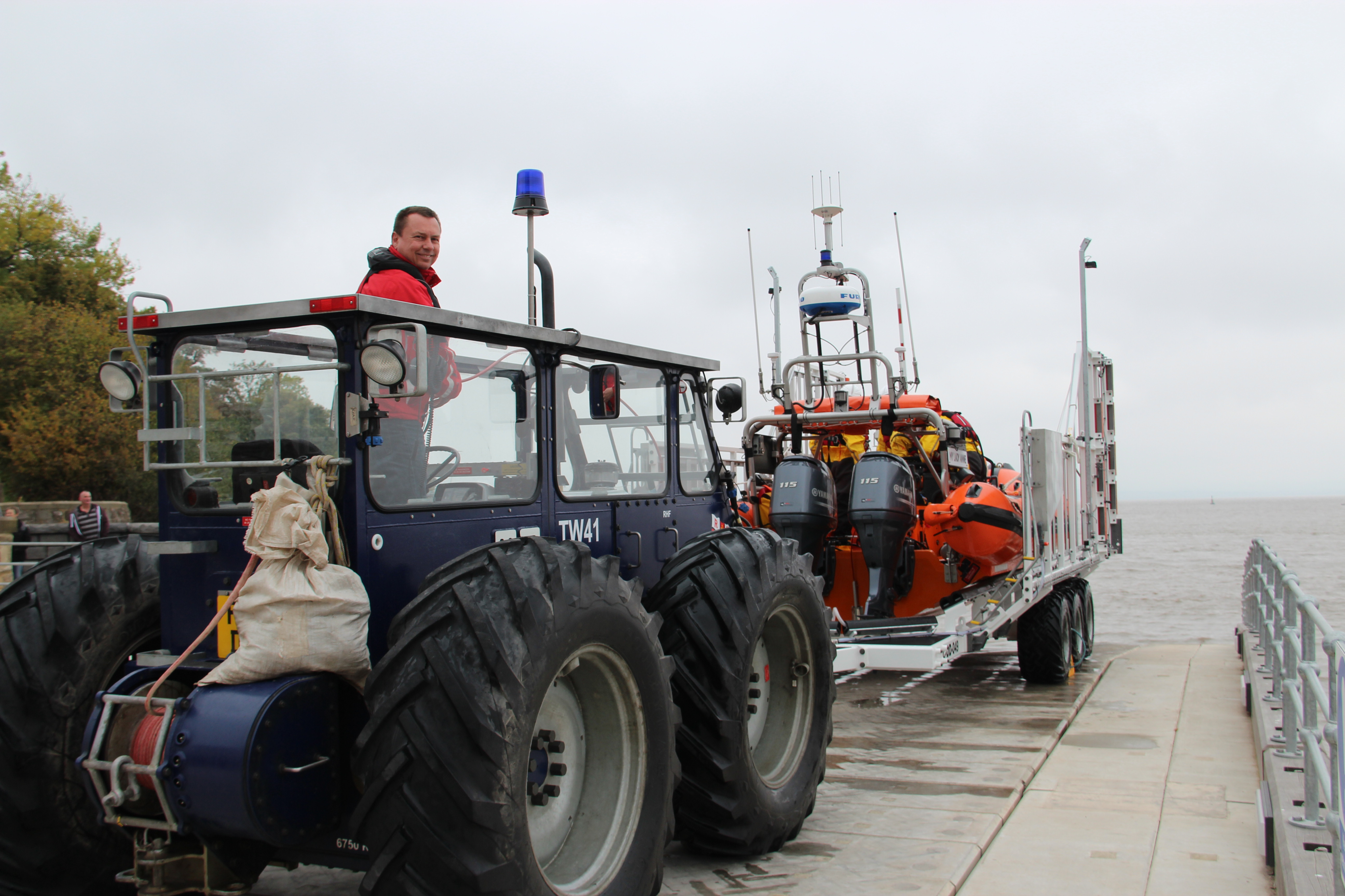 Bruce driving the rig getting ready to launch My Lady Anne for training