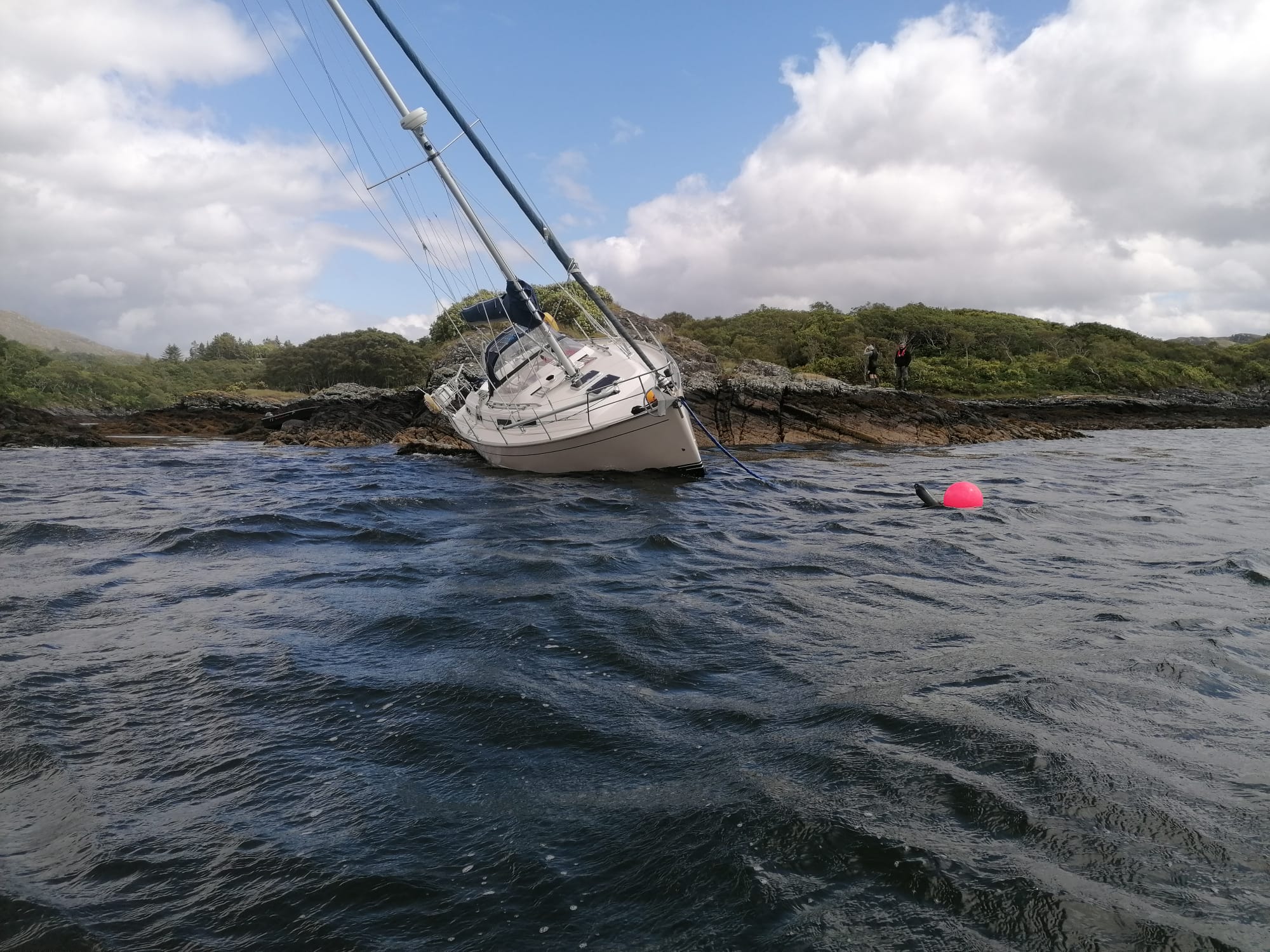 Yacht aground