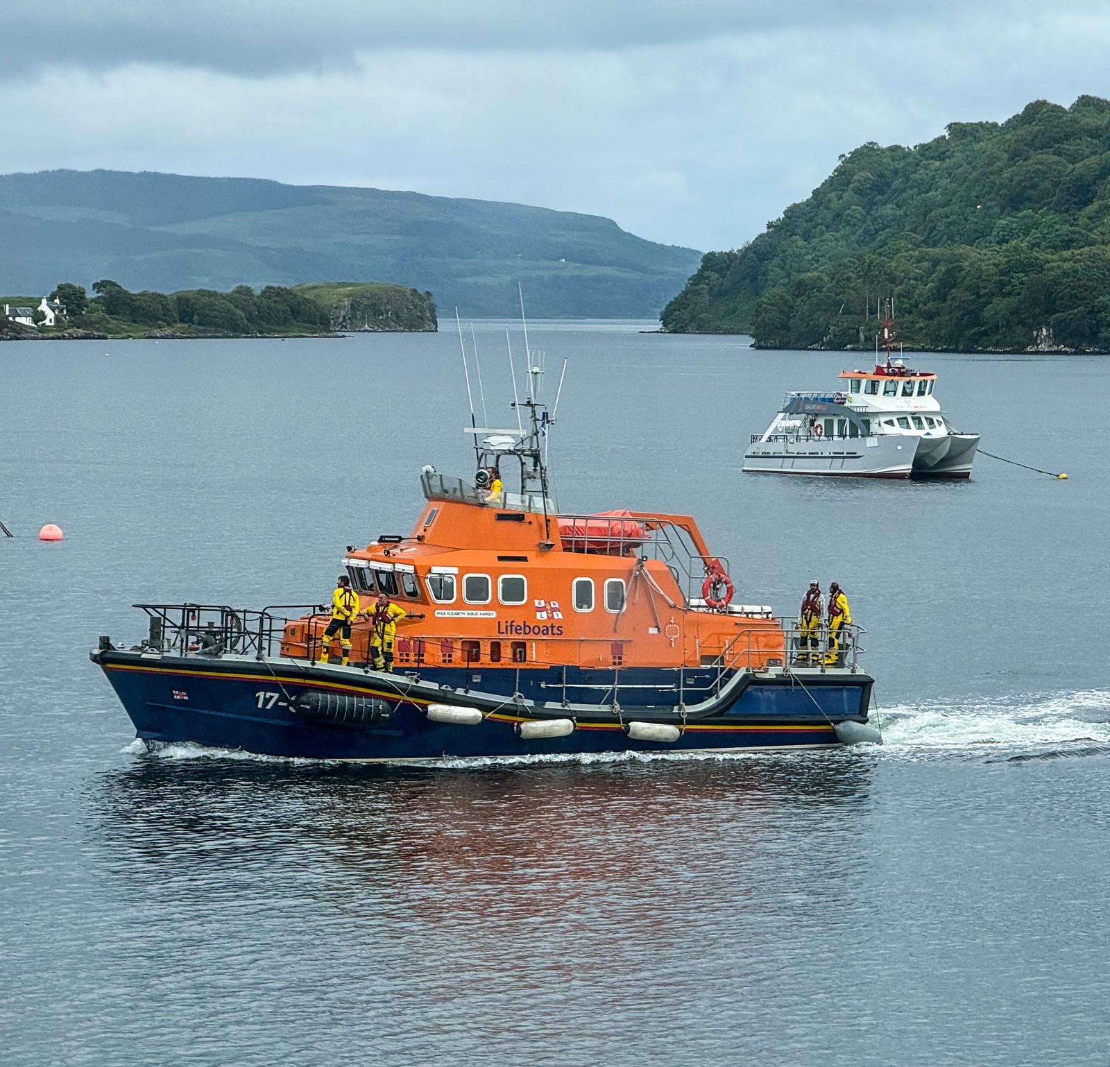 Lifeboat returning to her berth after Friday's 'shout'