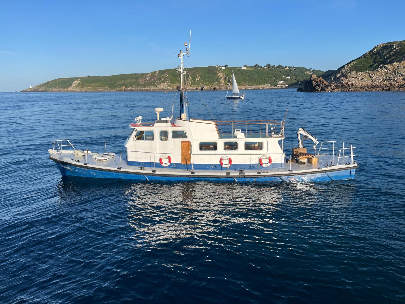 Picture shows a sinking boat off Lamorna