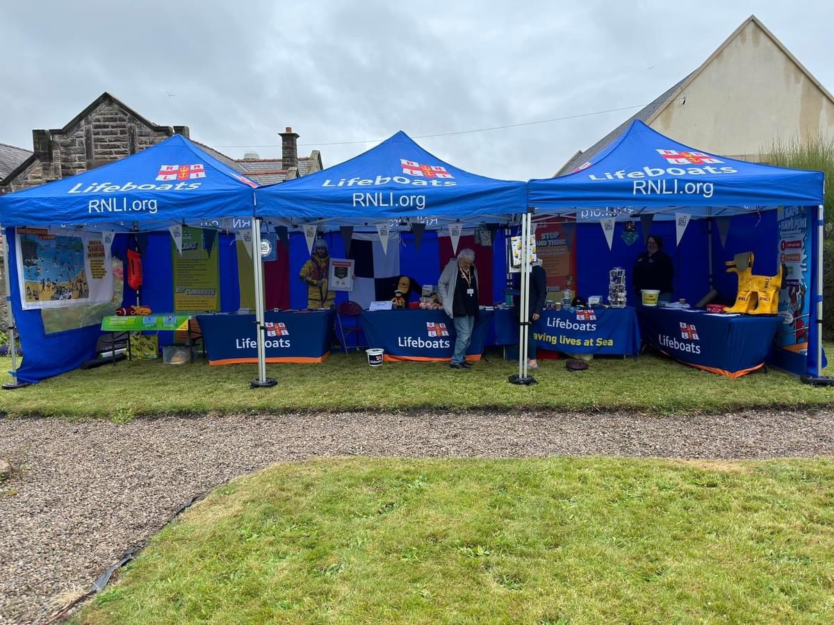 RNLI Water Safety and Souvenir stall at St John's Church Spittal Celebrating Sea Sunday