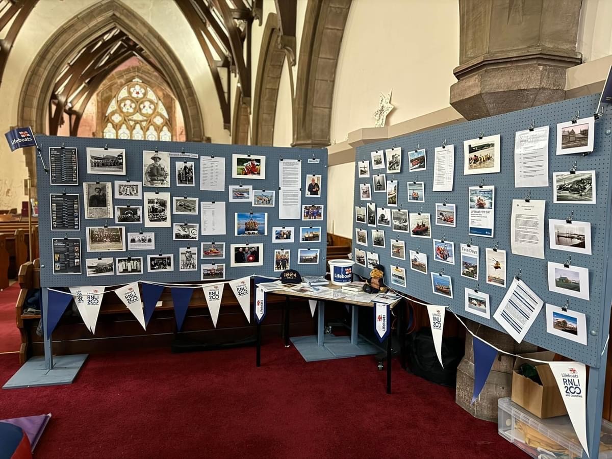 Exhibition of Berwick-upon-Tweed RNLI in St John's church Spittal to celebrate Sea Sunday