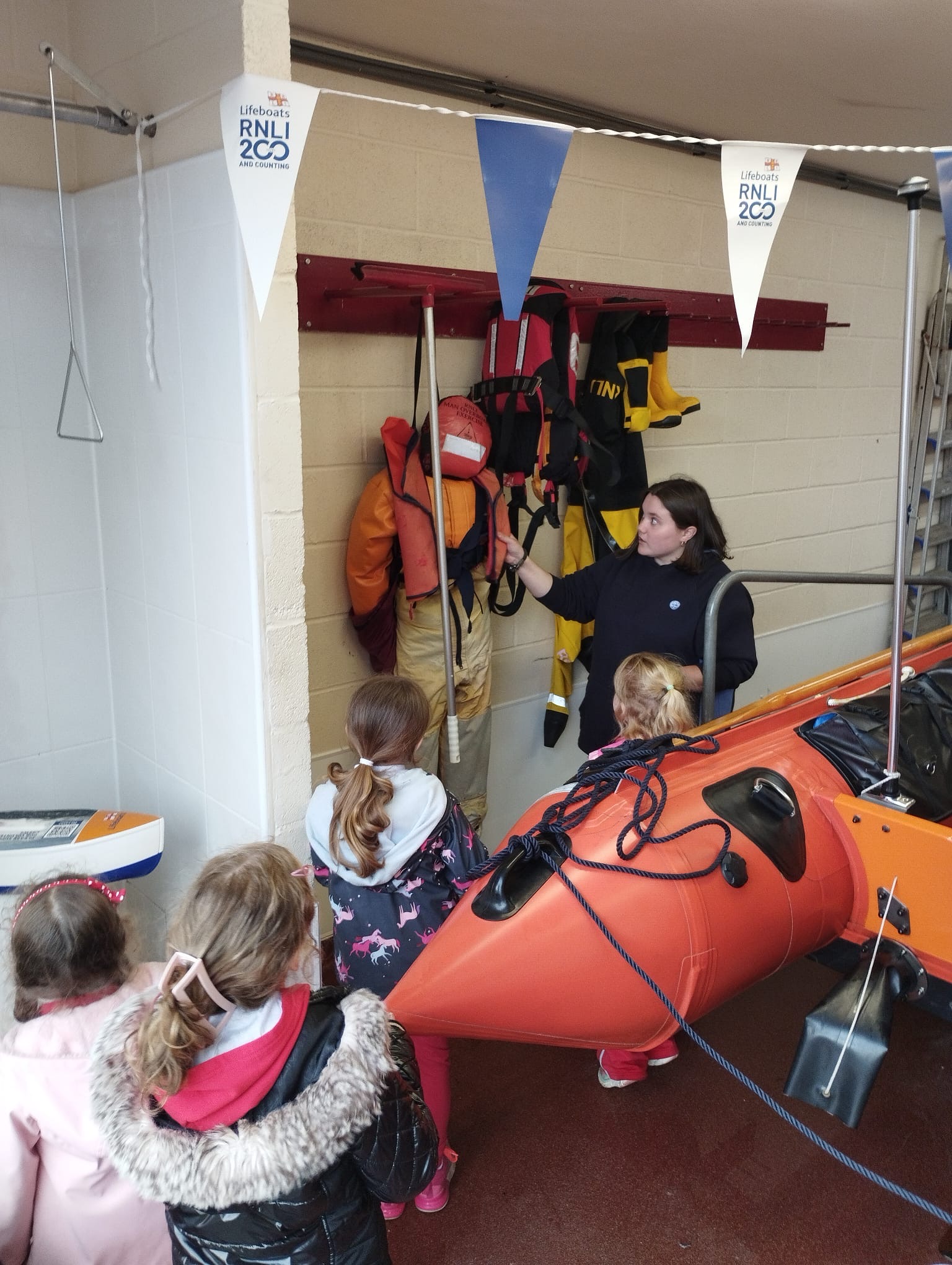 Rainbows looking at the inshore lifeboat.