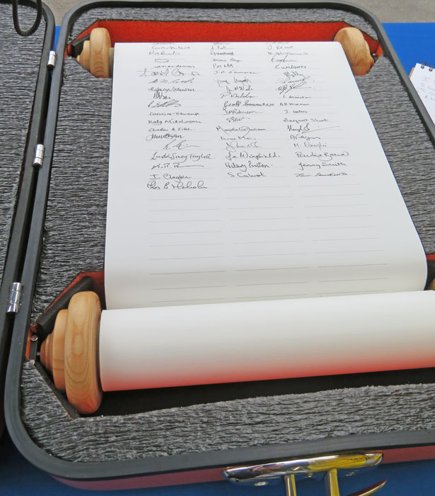 The signed Scroll at Seahouses