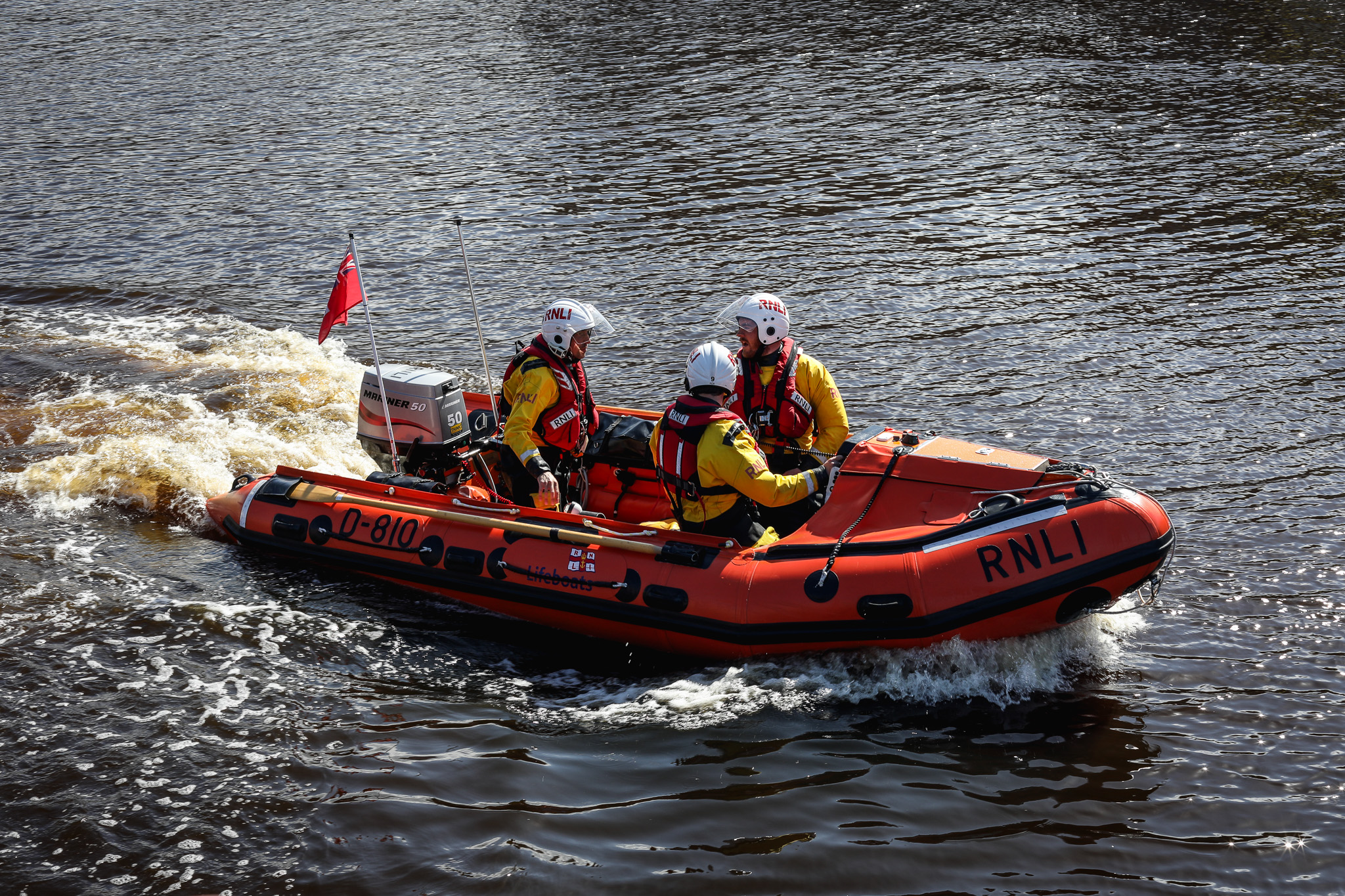 Boarding the inshore lifeboat