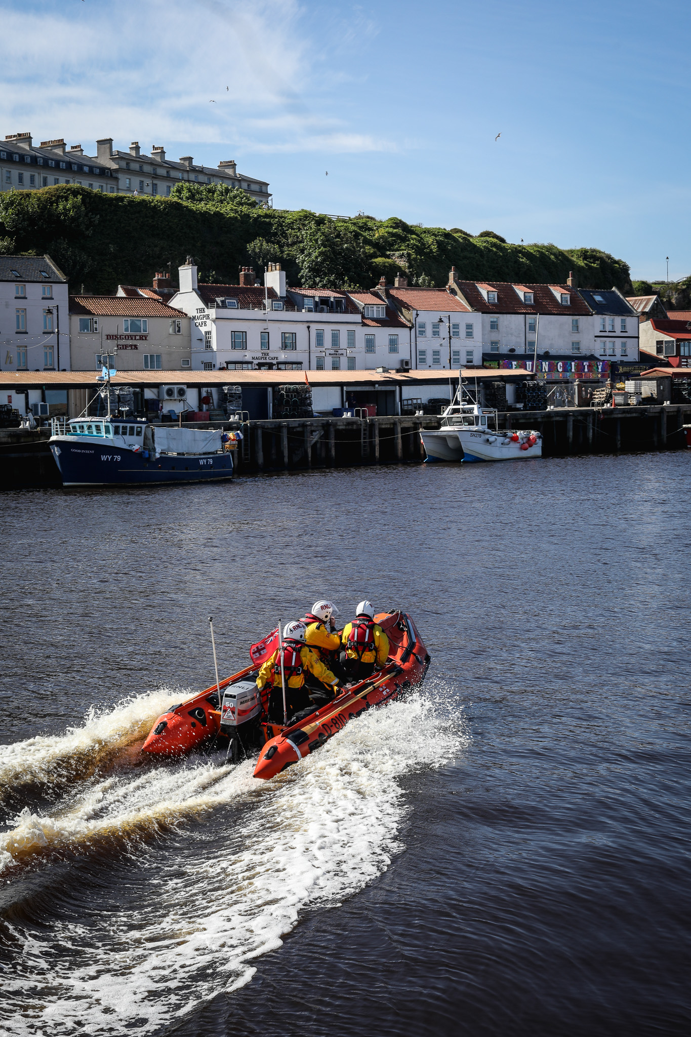 The inshore lifeboat launching on service today (Wednesday 19 June)