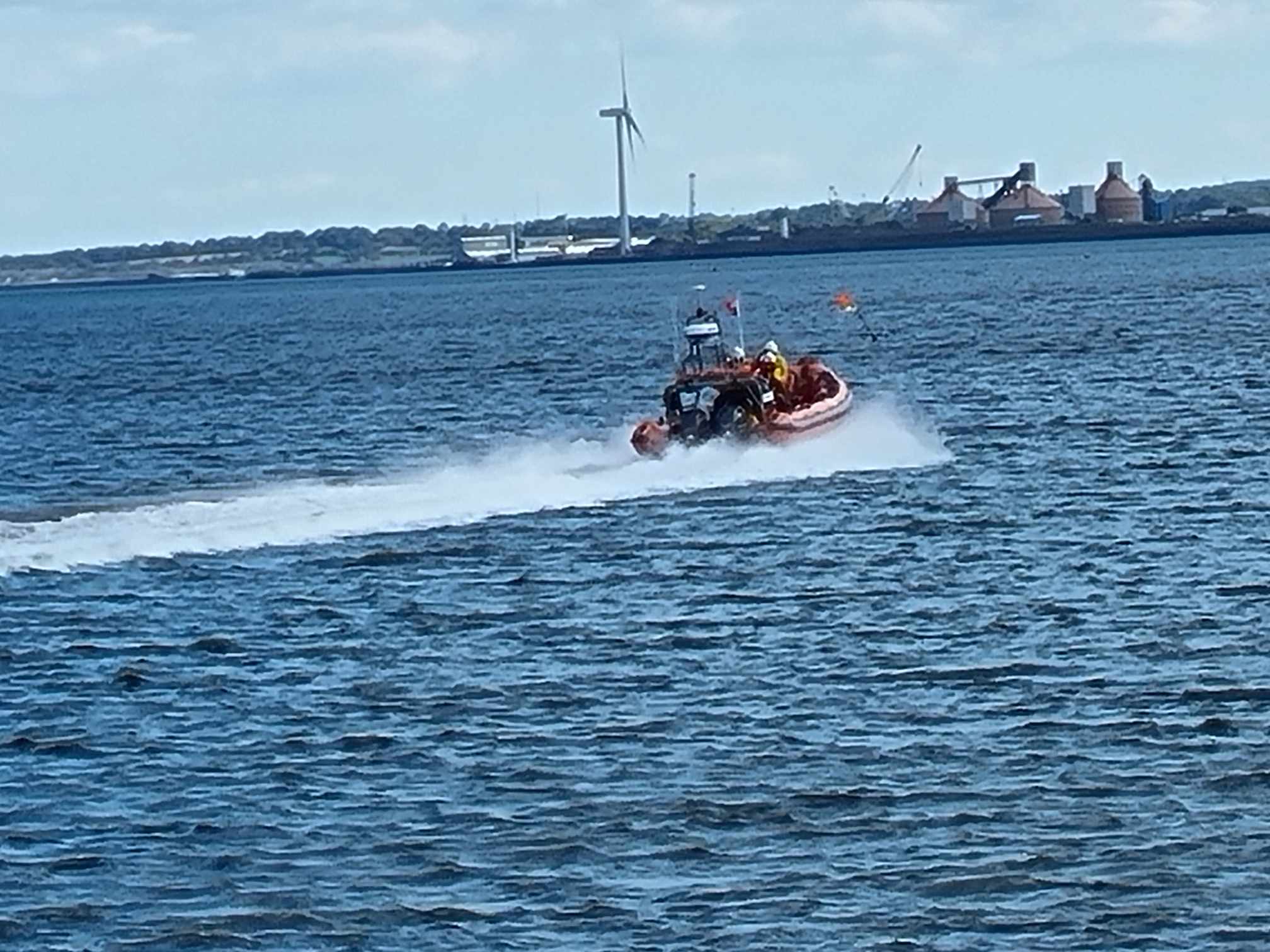 Lifeboat responding to call