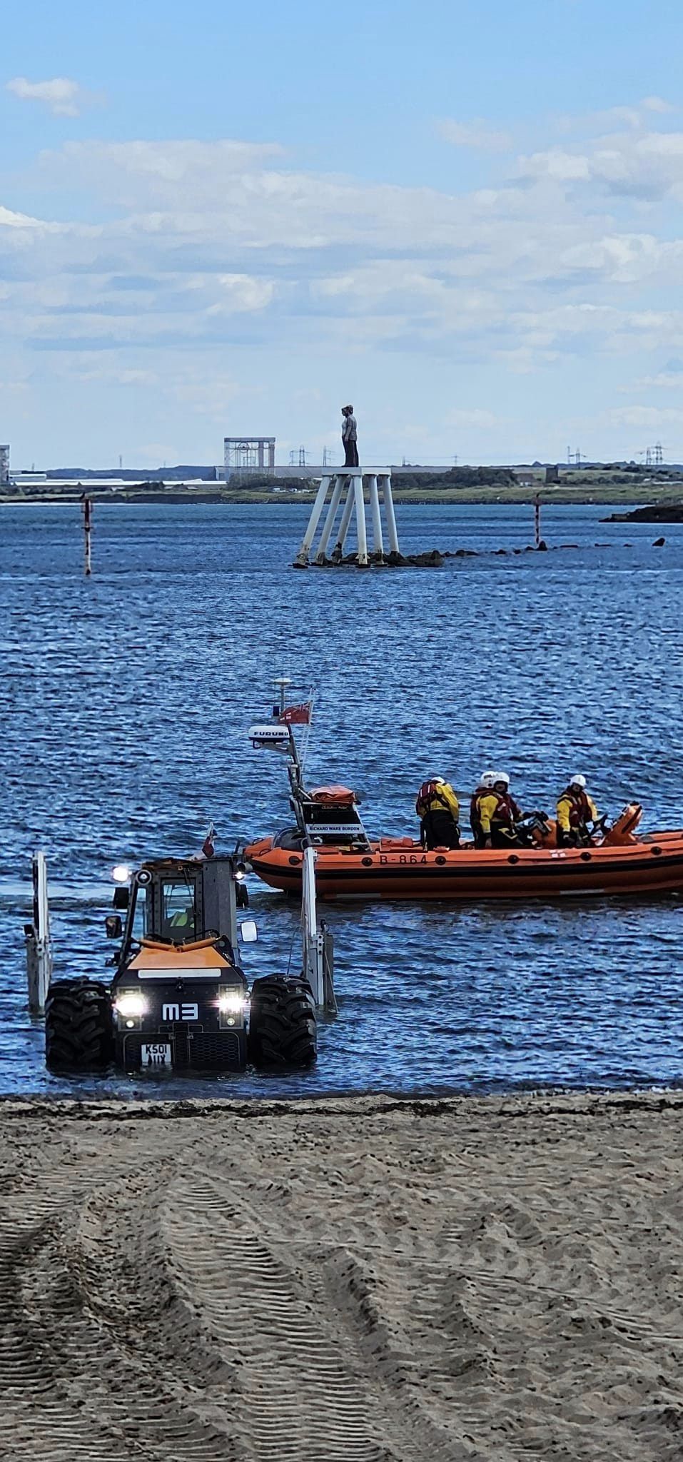 Newbiggin lifeboat in the bay