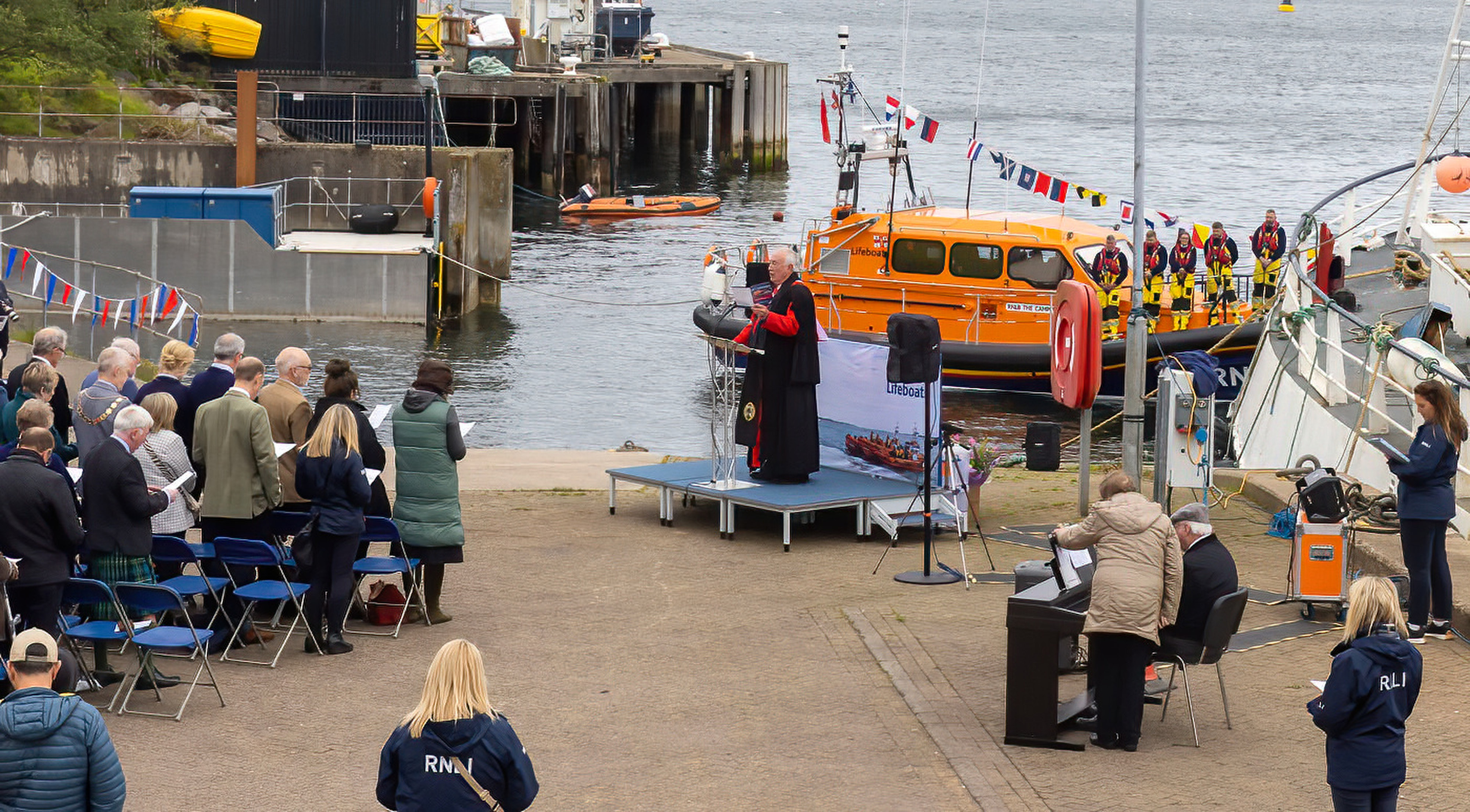 Crew were joined by families, fundraisers and the community for the naming ceremony and Service of Dedication for the lifeboat.