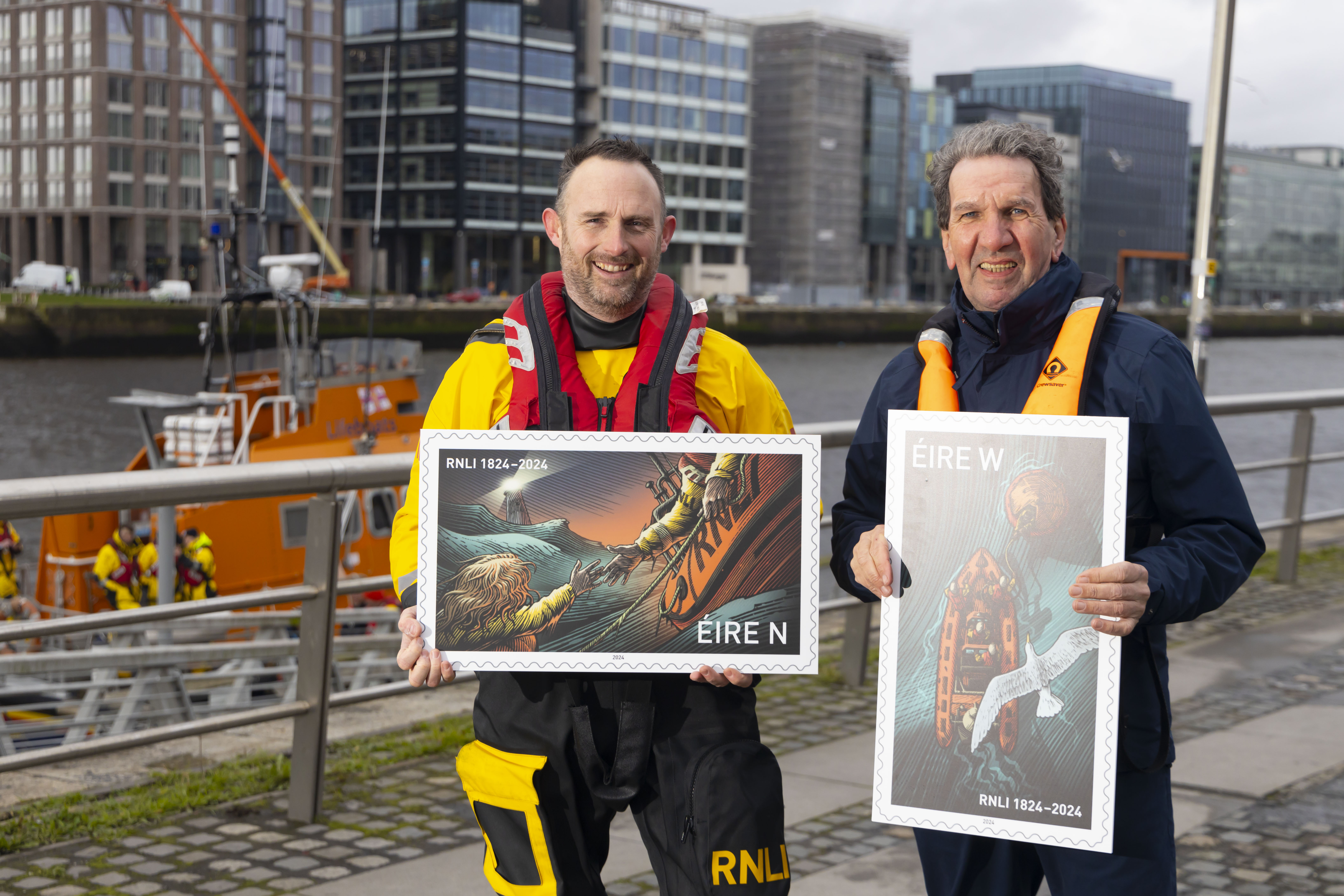 Helm Liam Sheringham &amp; Lifeboat Press Officer Tom McGuire
