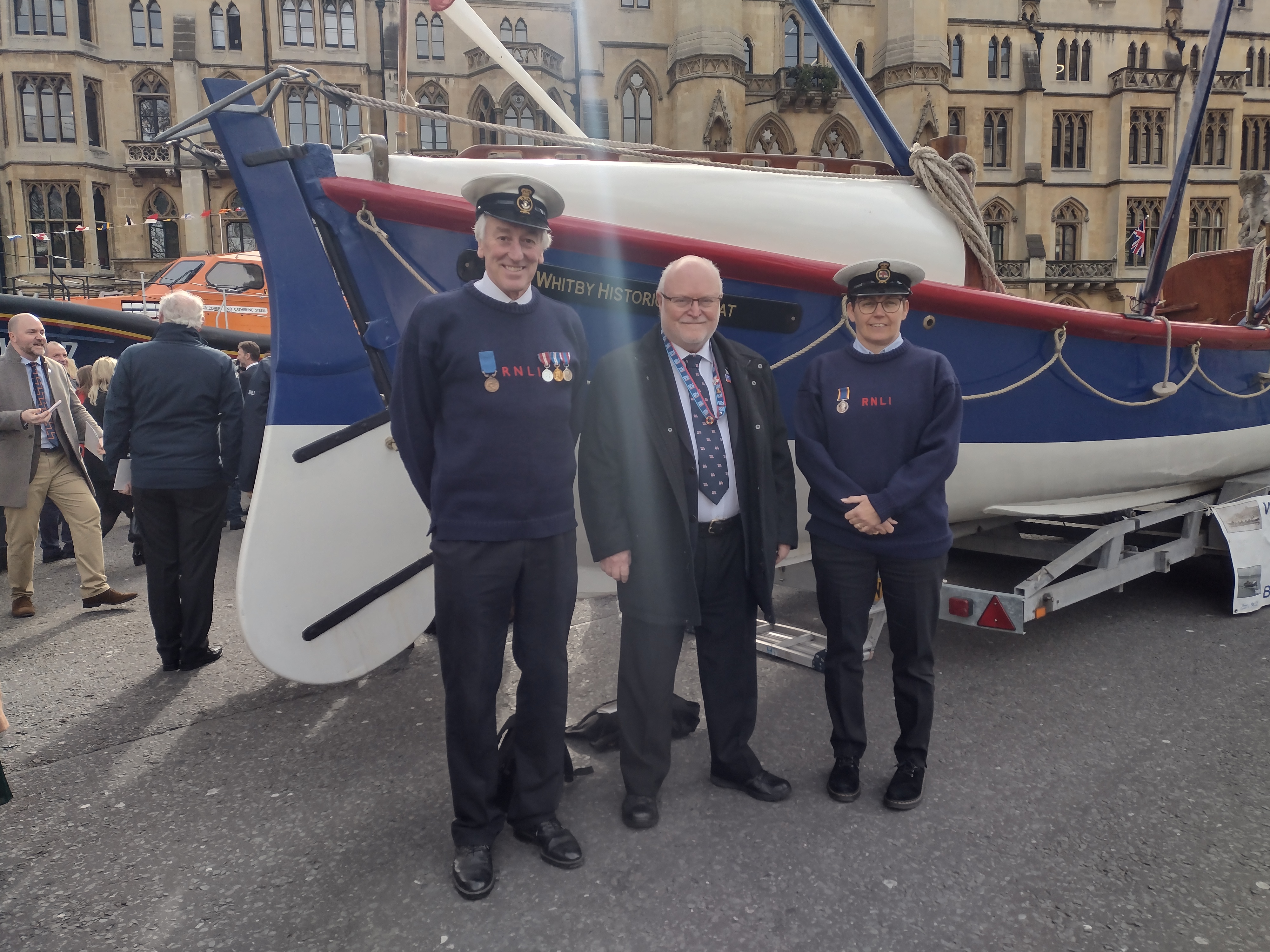 Dave Parry, Gerry Skinner and Kellie Gray at the RNLI 200th Anniversary service held at Westminster Abbey on Monday.