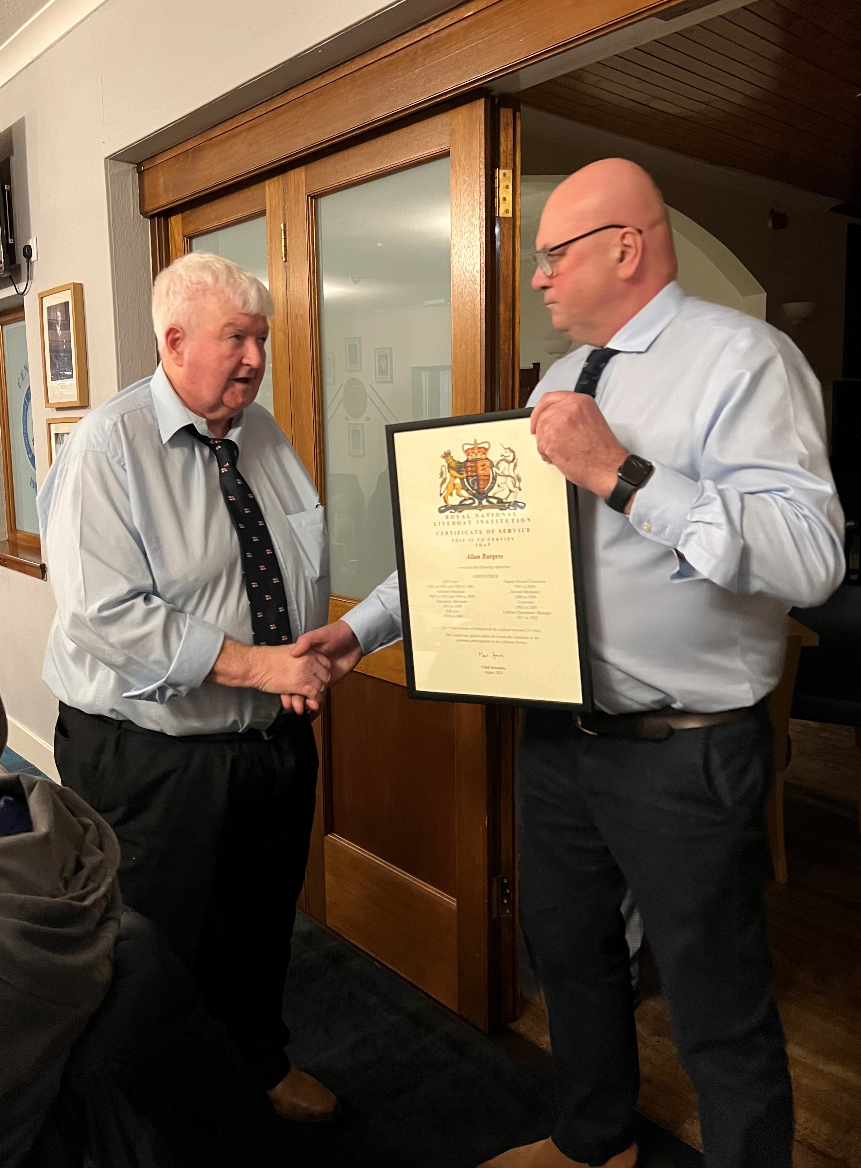 Presentation of award