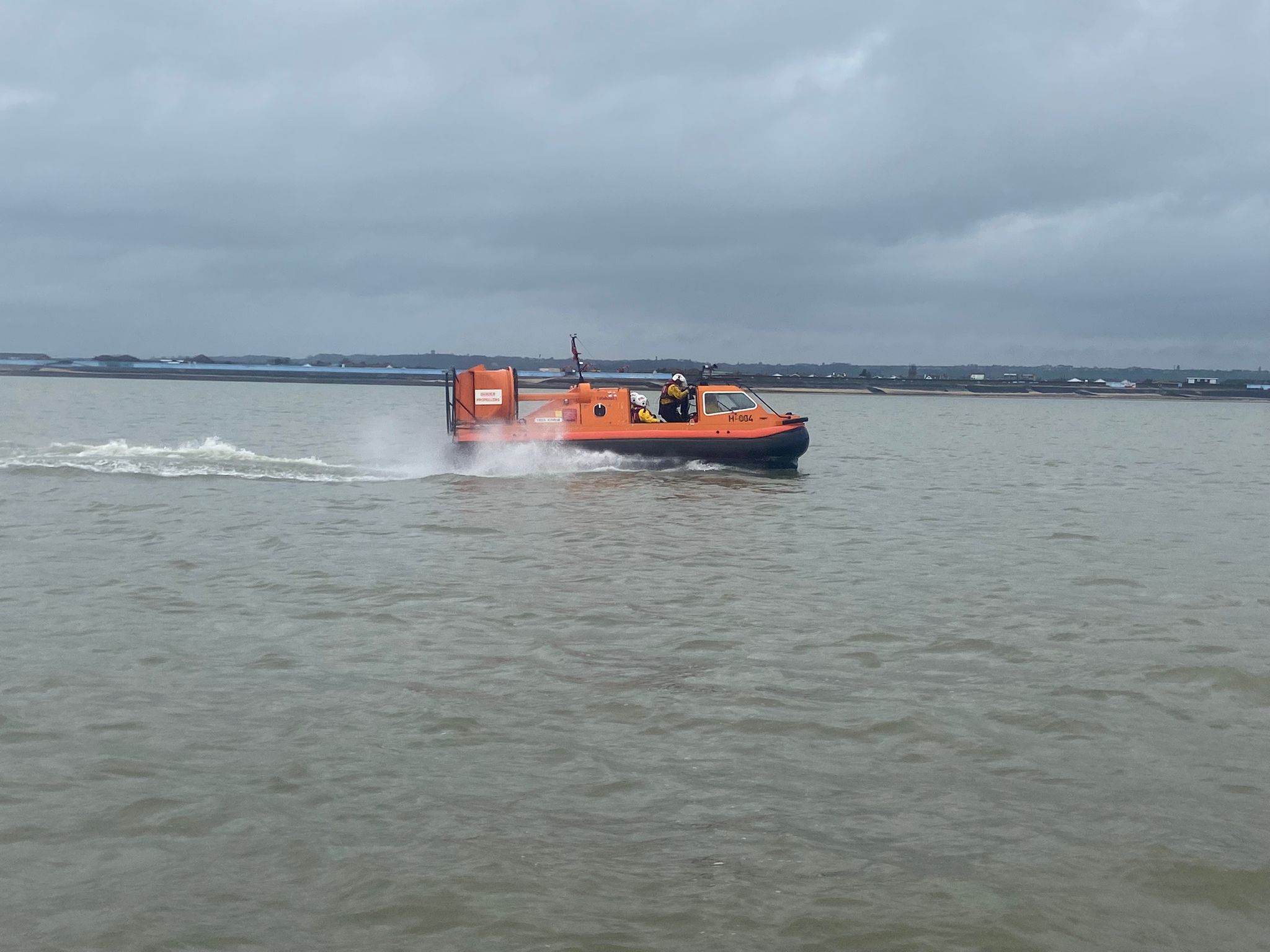 Southend RNLI's Hovercraft moving at speed