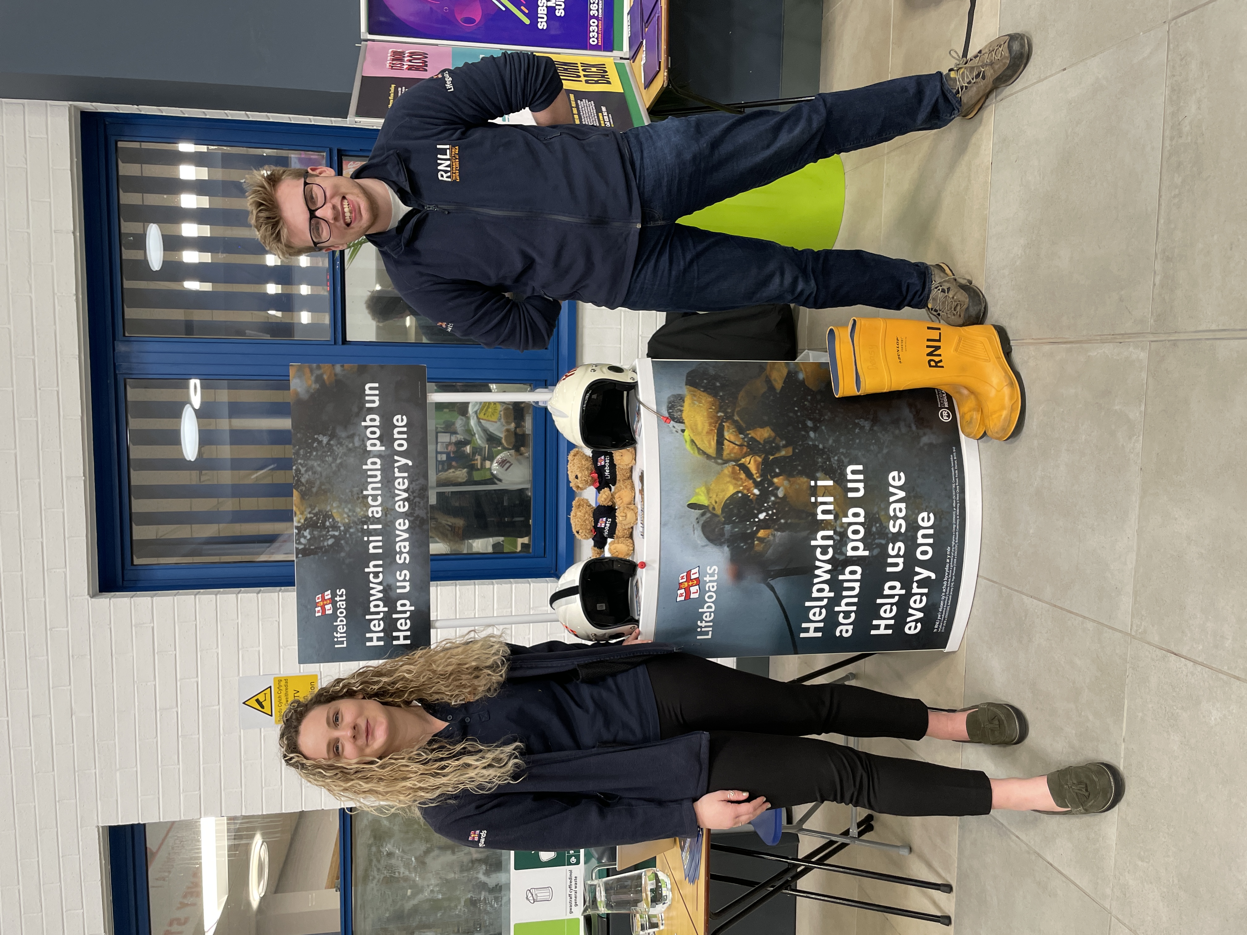 Naomi Rees (Left) and Jon Hutson (Right) in the main atrium at Pembrokeshire College