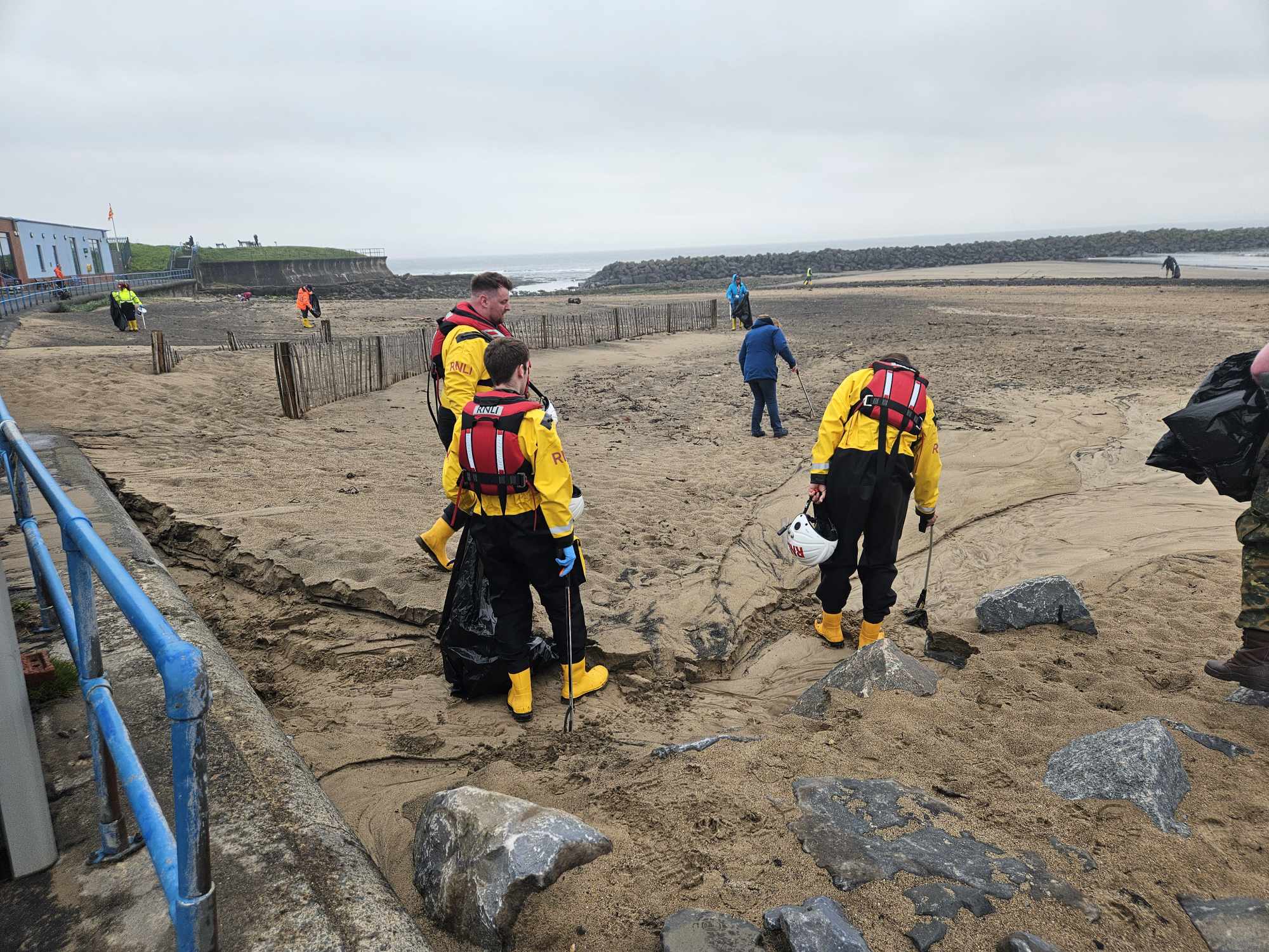 Beach cleaning underway