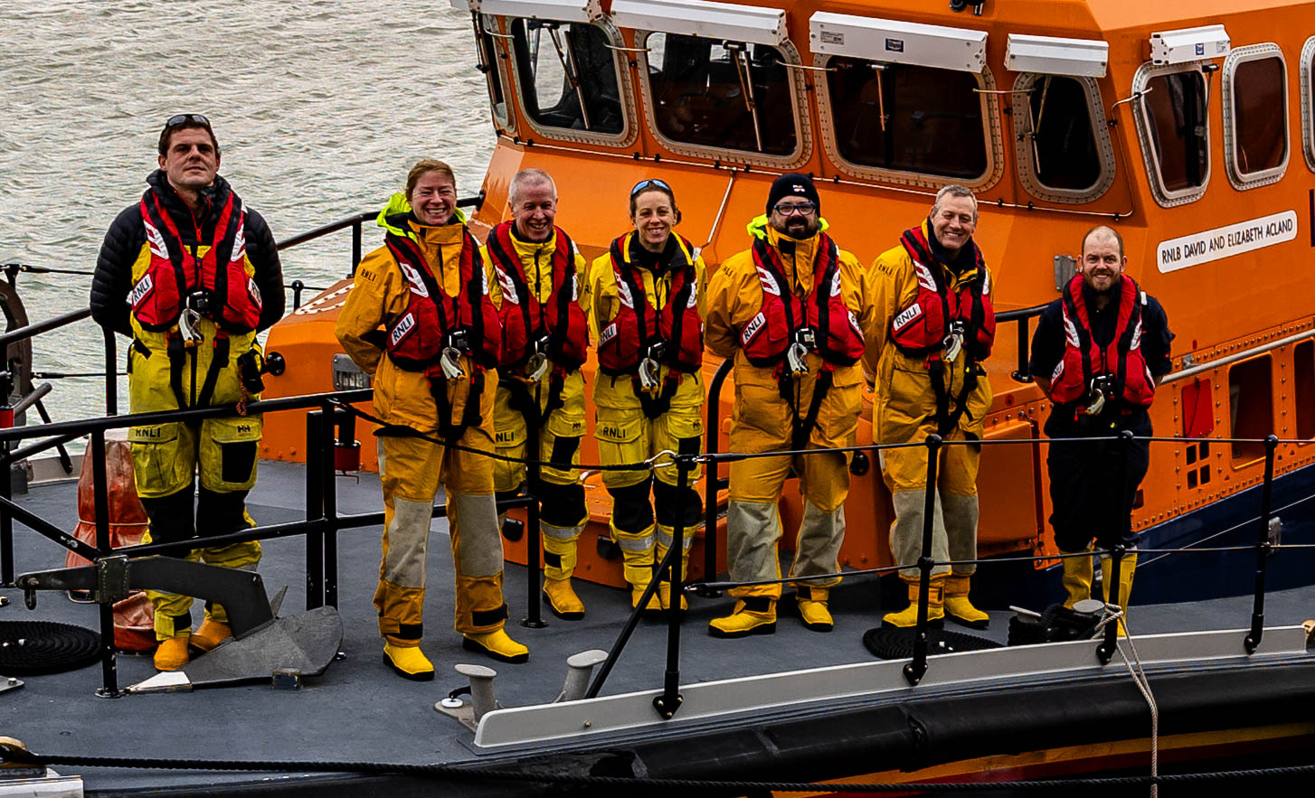 The Volunteer Crew of Newhaven Lifeboat Station on their Severn Class