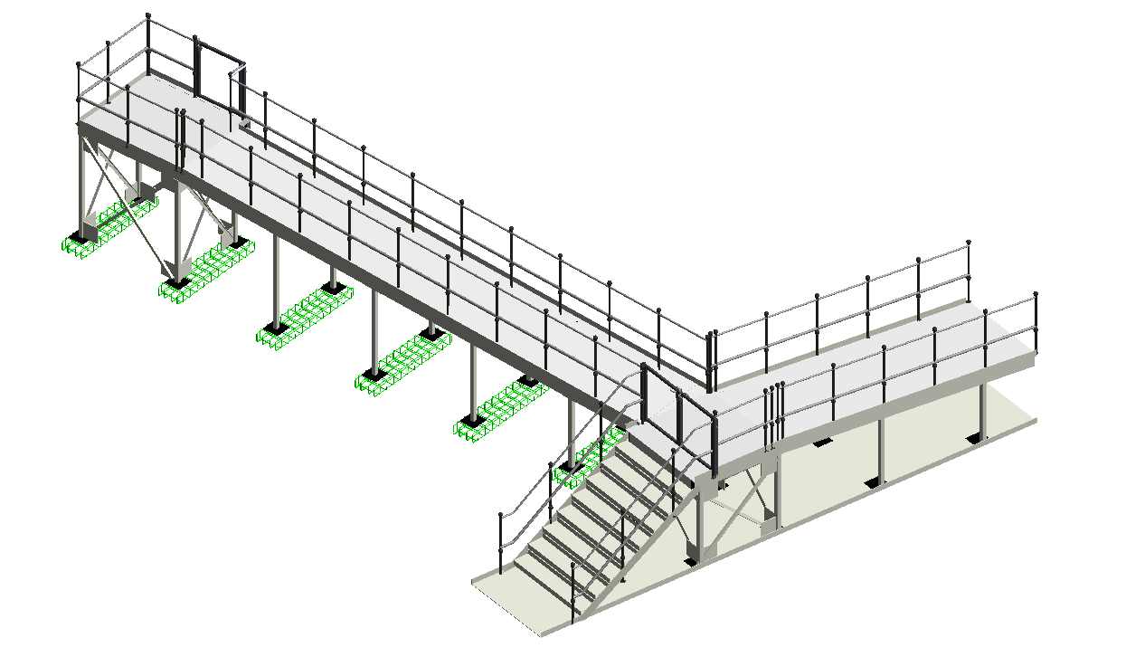 Walkway design and construction plans for a different section