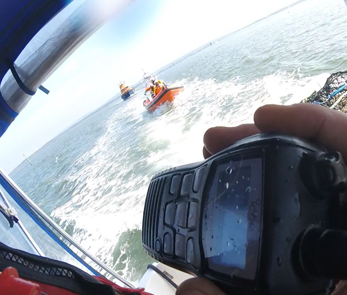 Lymington Lifeboat escort stricken motorboat to safety