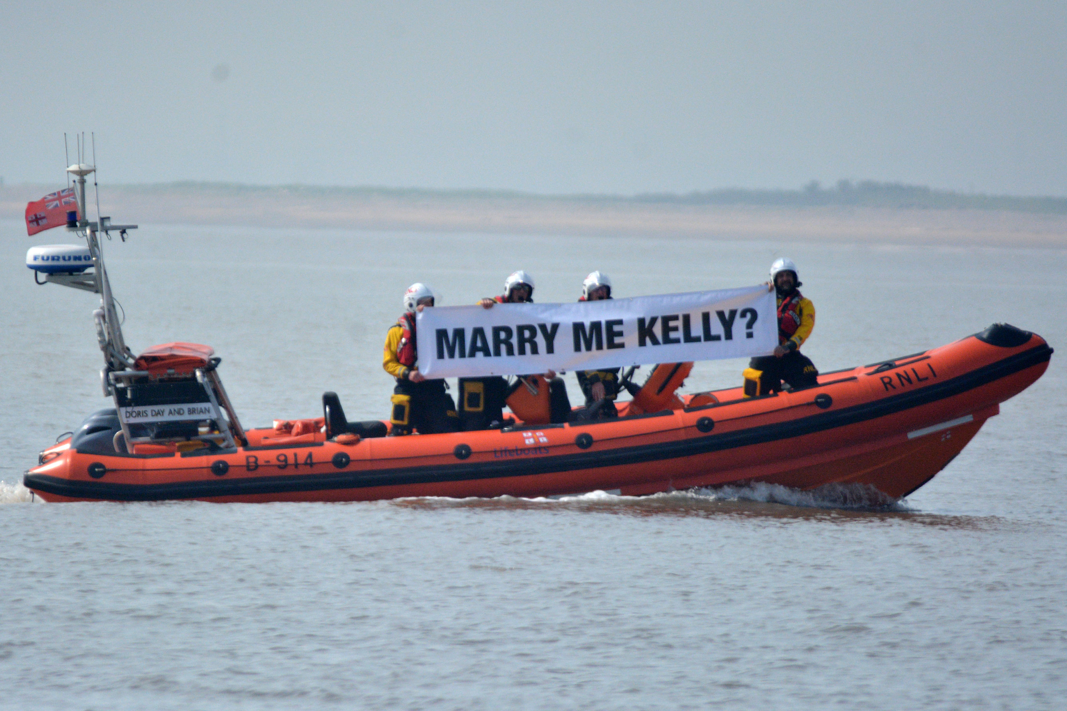 Burnham's Atlantic 85 displaying Lyndon's message to Kelly