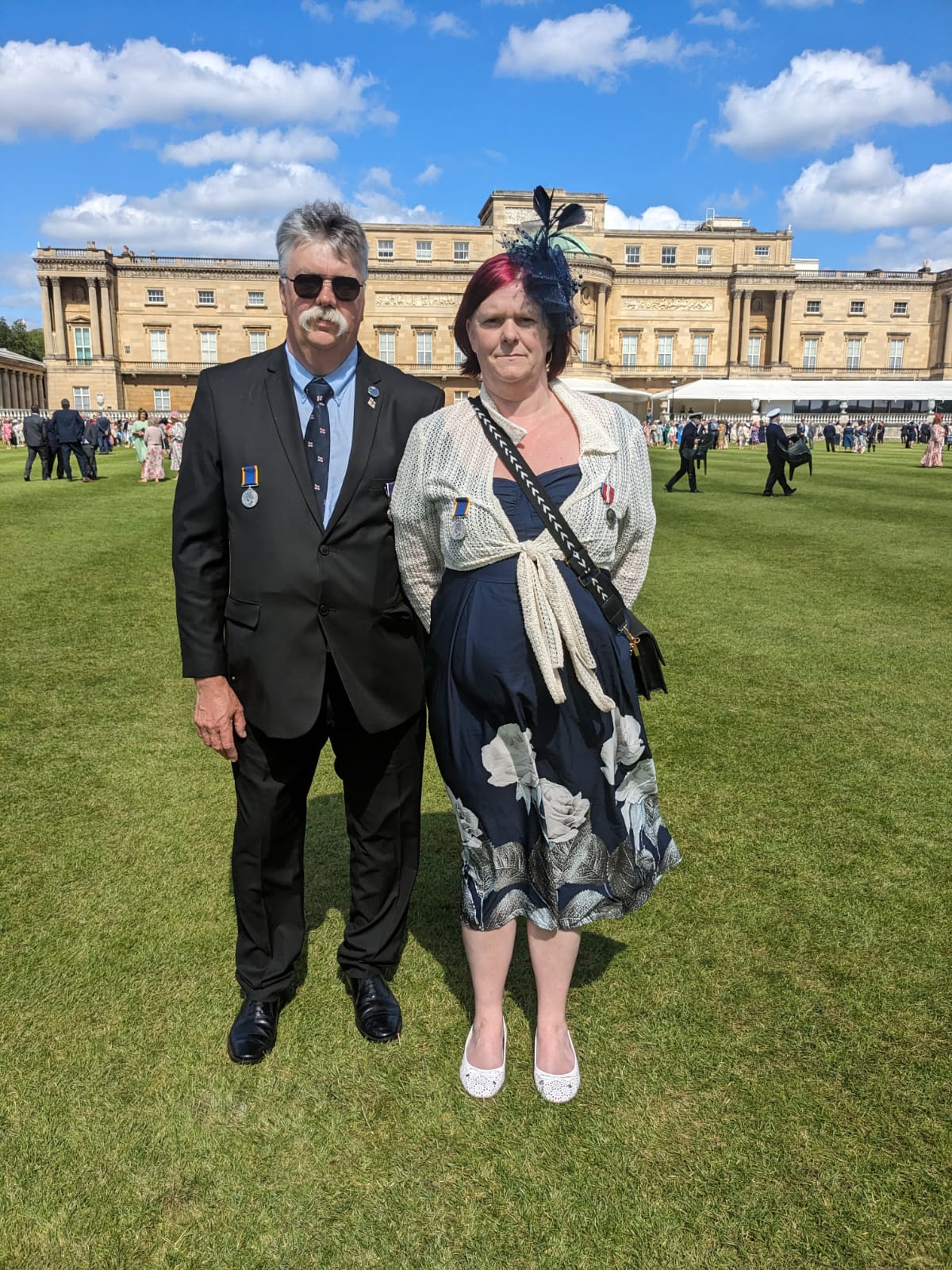 Les and Amy Fayers in garden