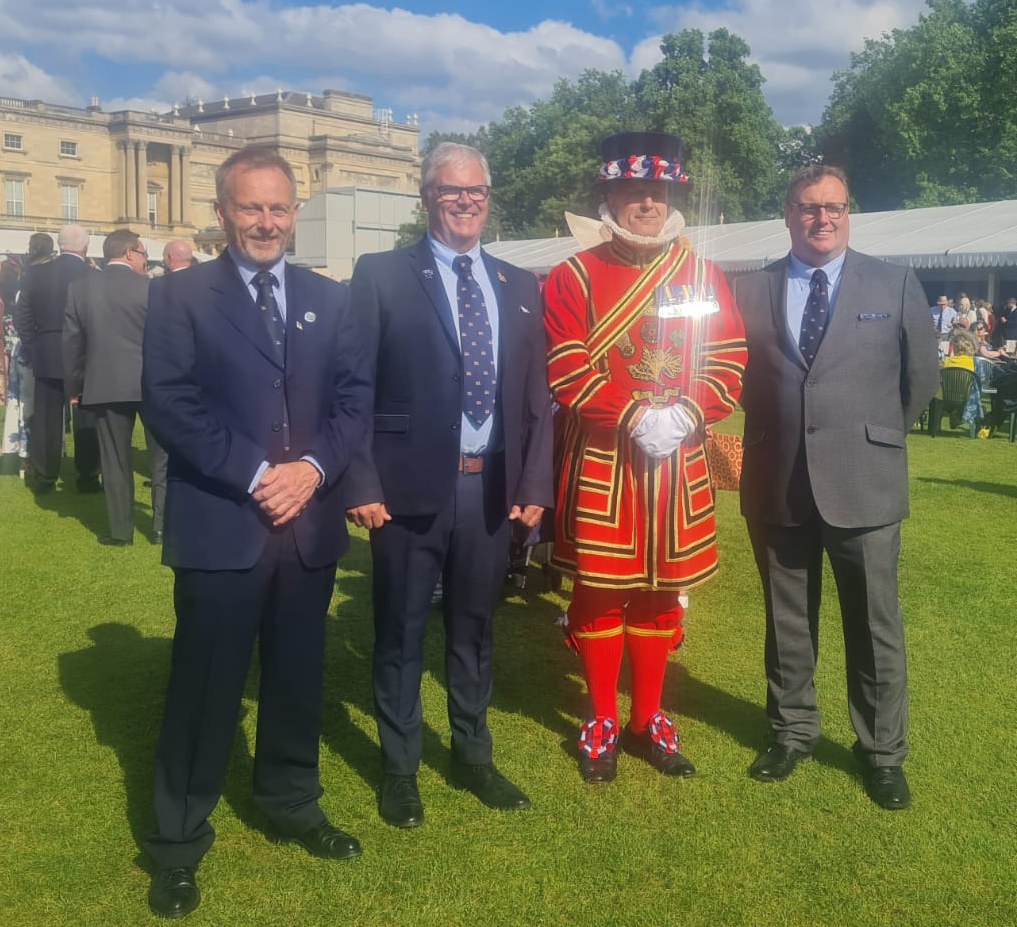 Ian, Alastair and Chris standing beside a Beefeater