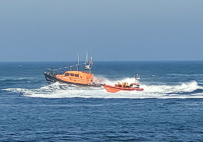 Seahouses and Berwick Lifeboats displaying to the crowds