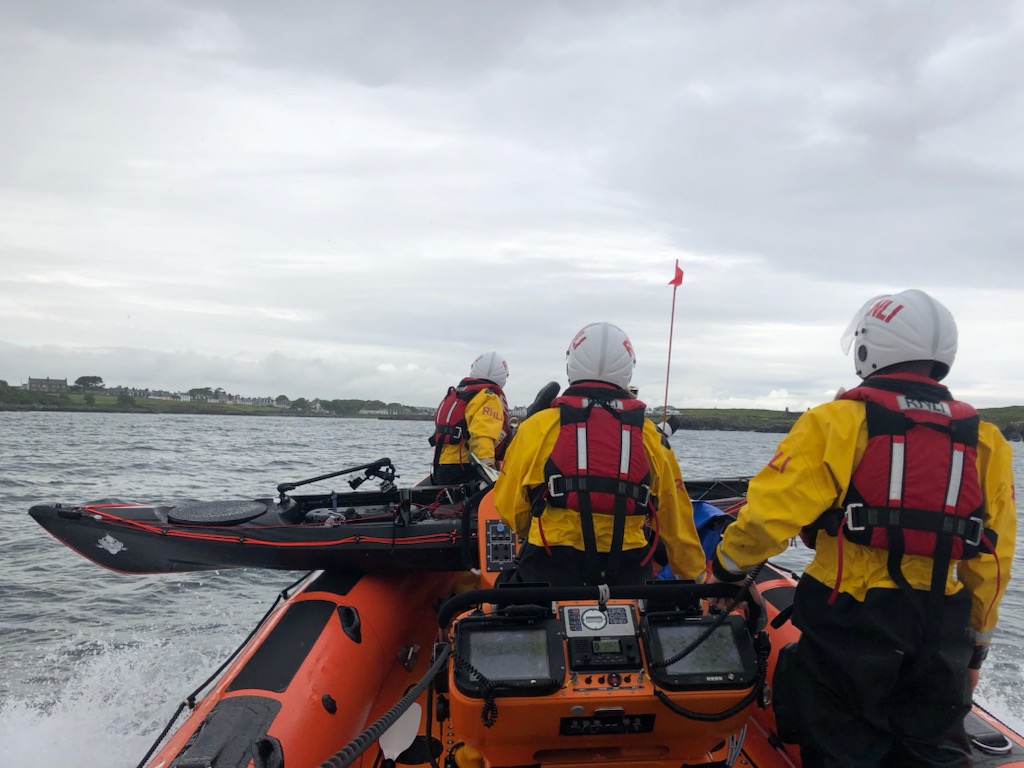 Recovering Kayak at Isle of Whithorn 