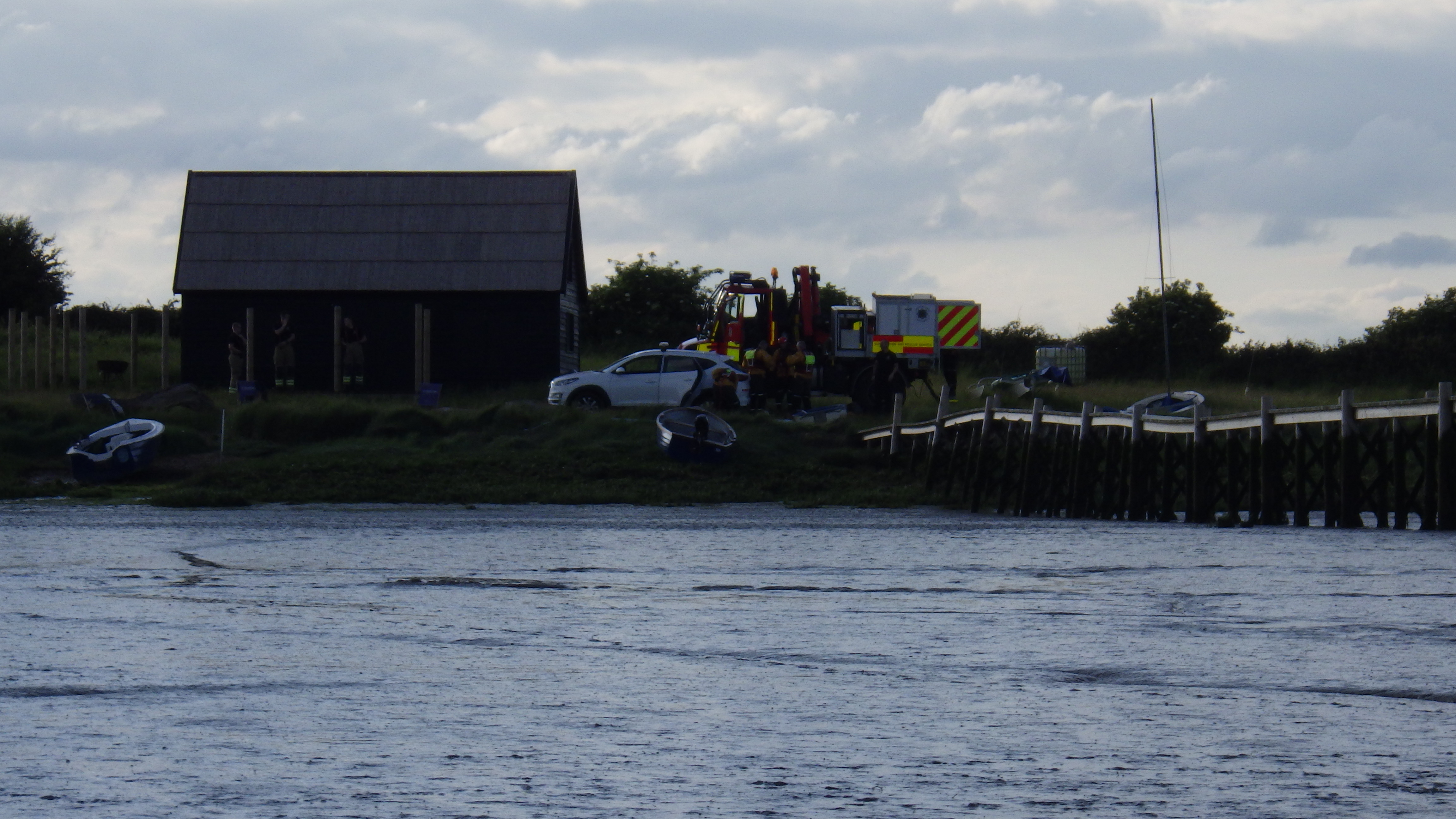 Multi agency rescue on the river Alde