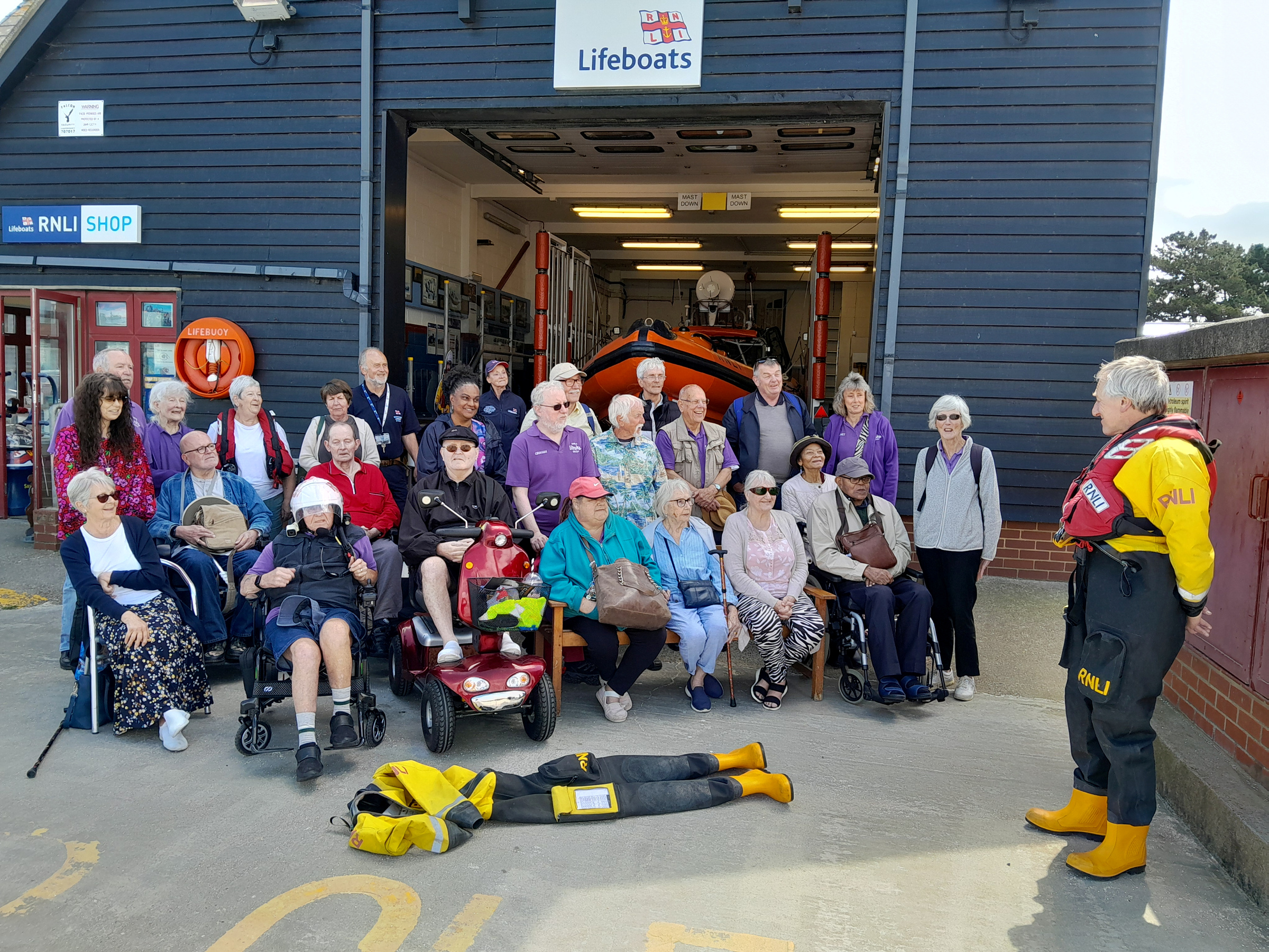 Members of the Swale Stroke Group at Whitstable RNLI on Friday.