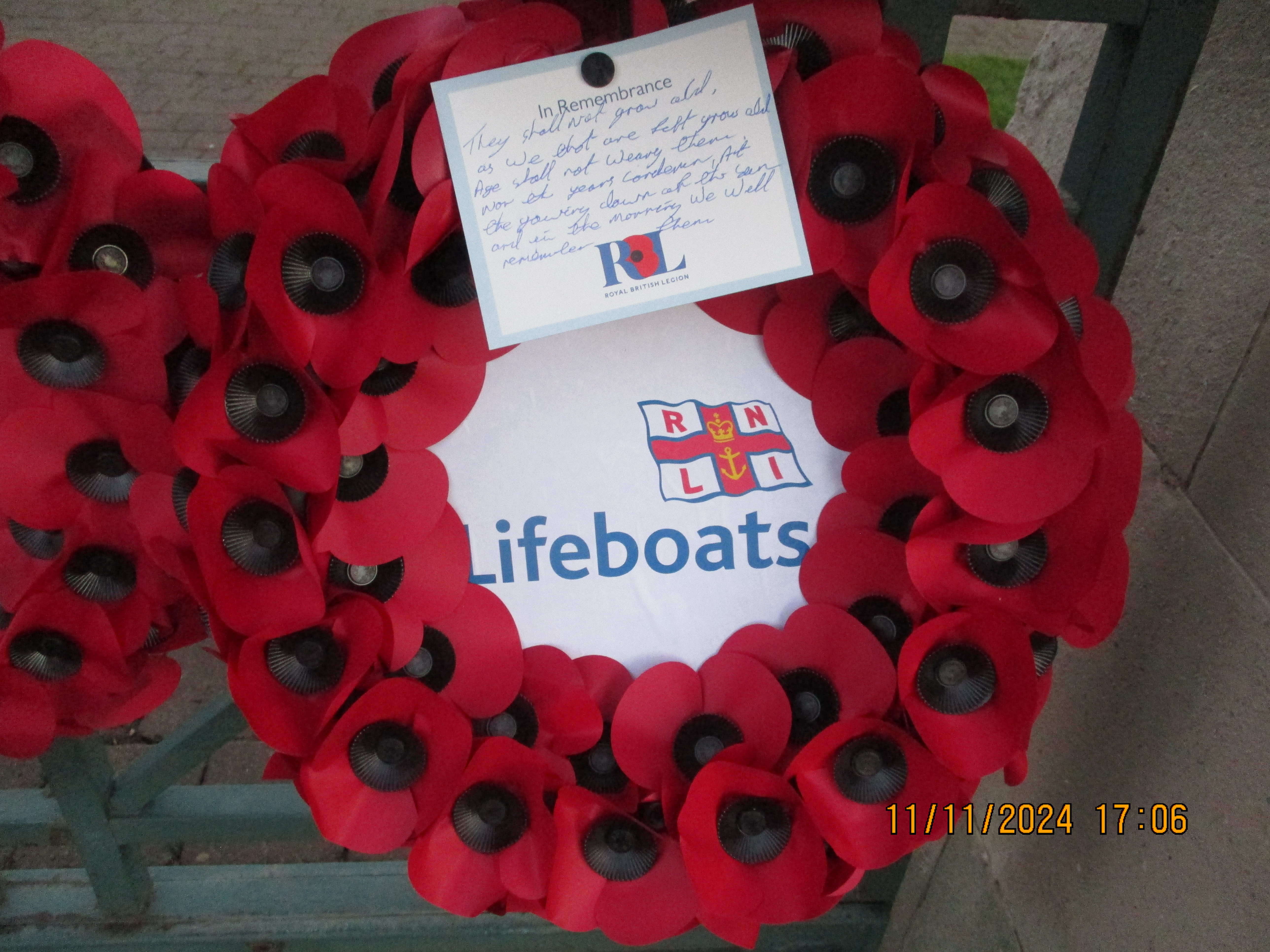 Newbiggin's wreath and tribute to those lost in action