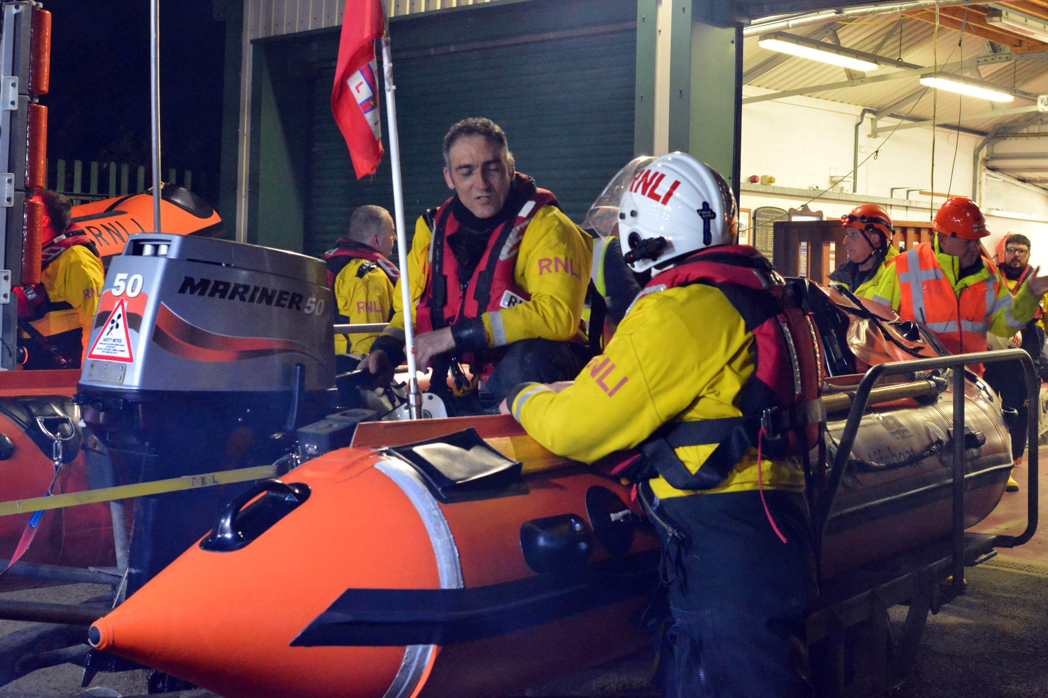 Library image of AtlanticLibrary image D class lifeboat 'Burnham Reach' being prepared for launch