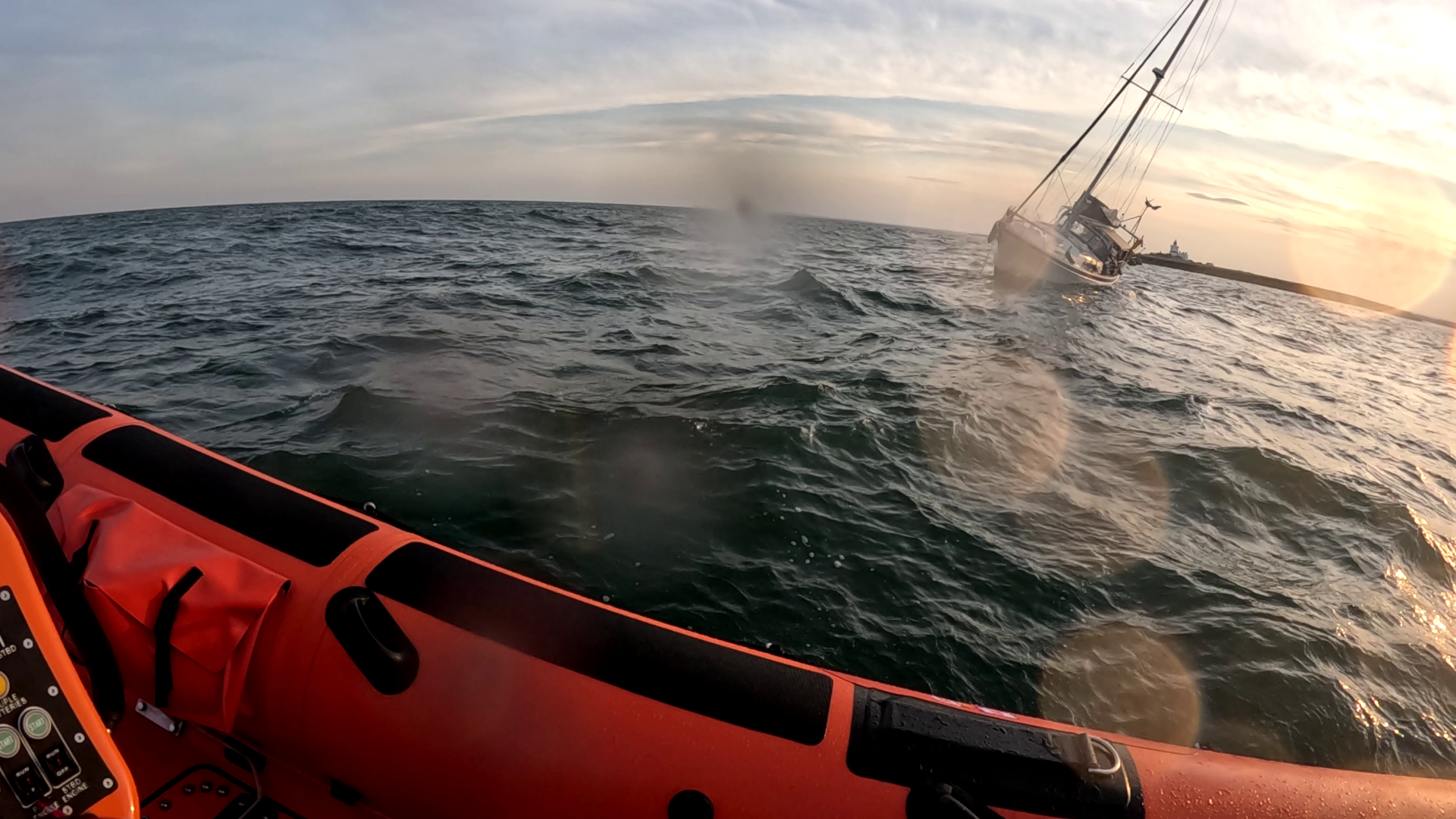Yacht rolling in poor conditions