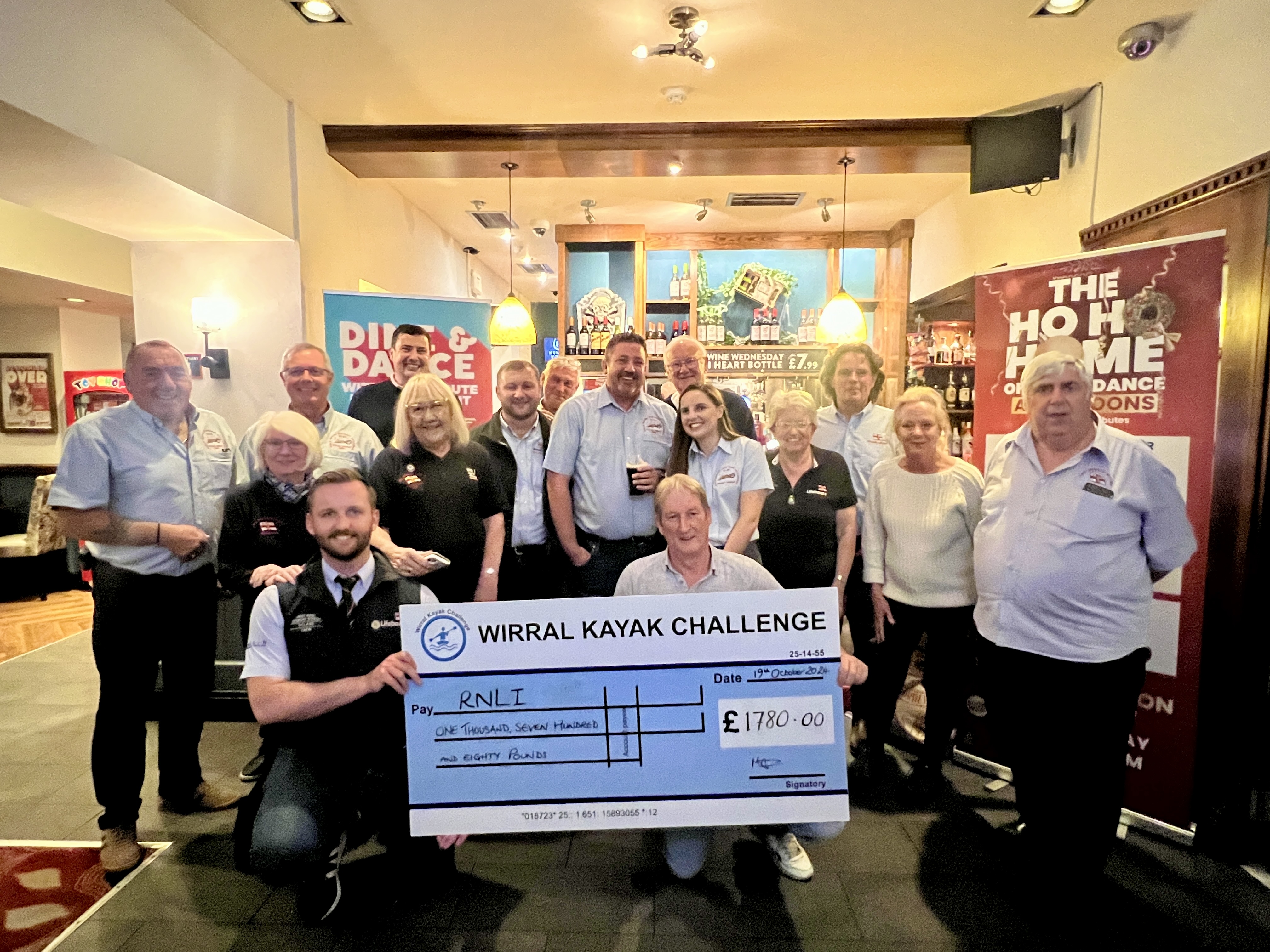The attached picture shows Mike Dudley, the event organiser presenting a cheque to the crews of West Kirby, Hoylake, and New Brighton RNLI at the Railway, Meols.