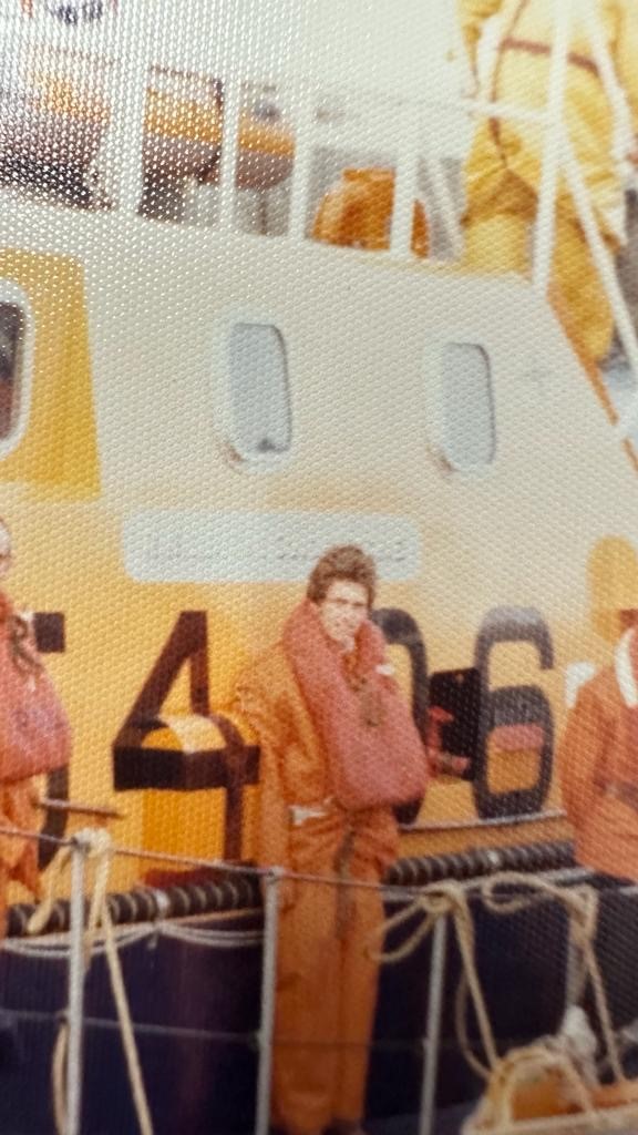 Mike with Port St Mary's Arun class lifeboat in (approx.) 1976
