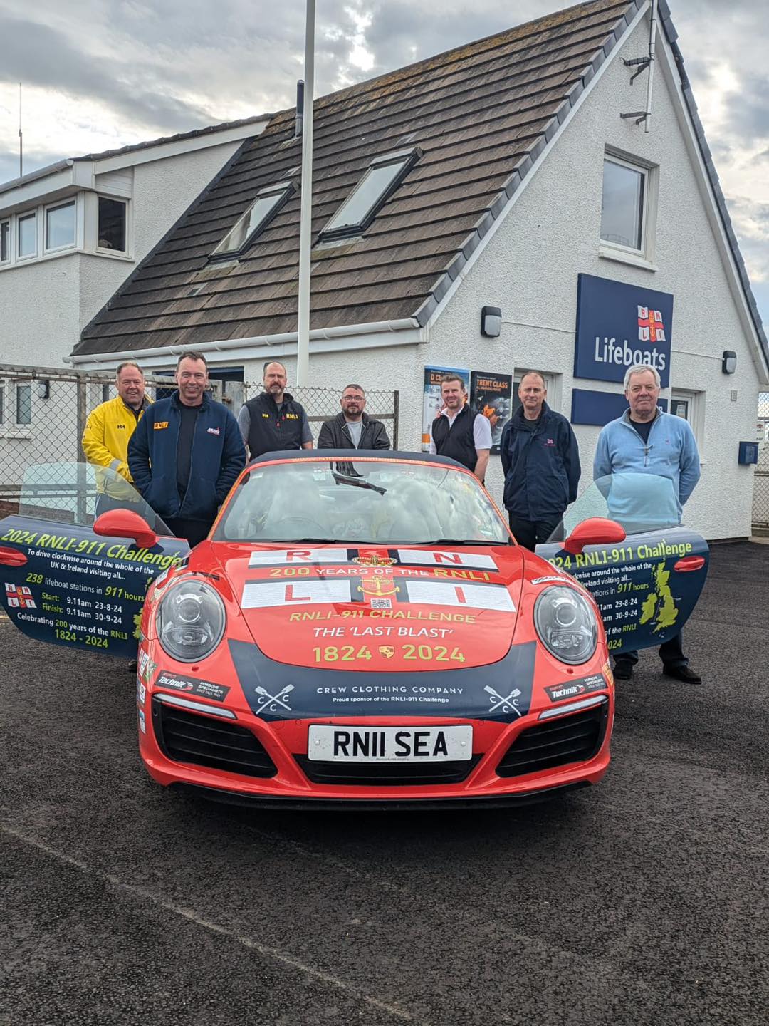 Representatives of Troon RNLI with Splash