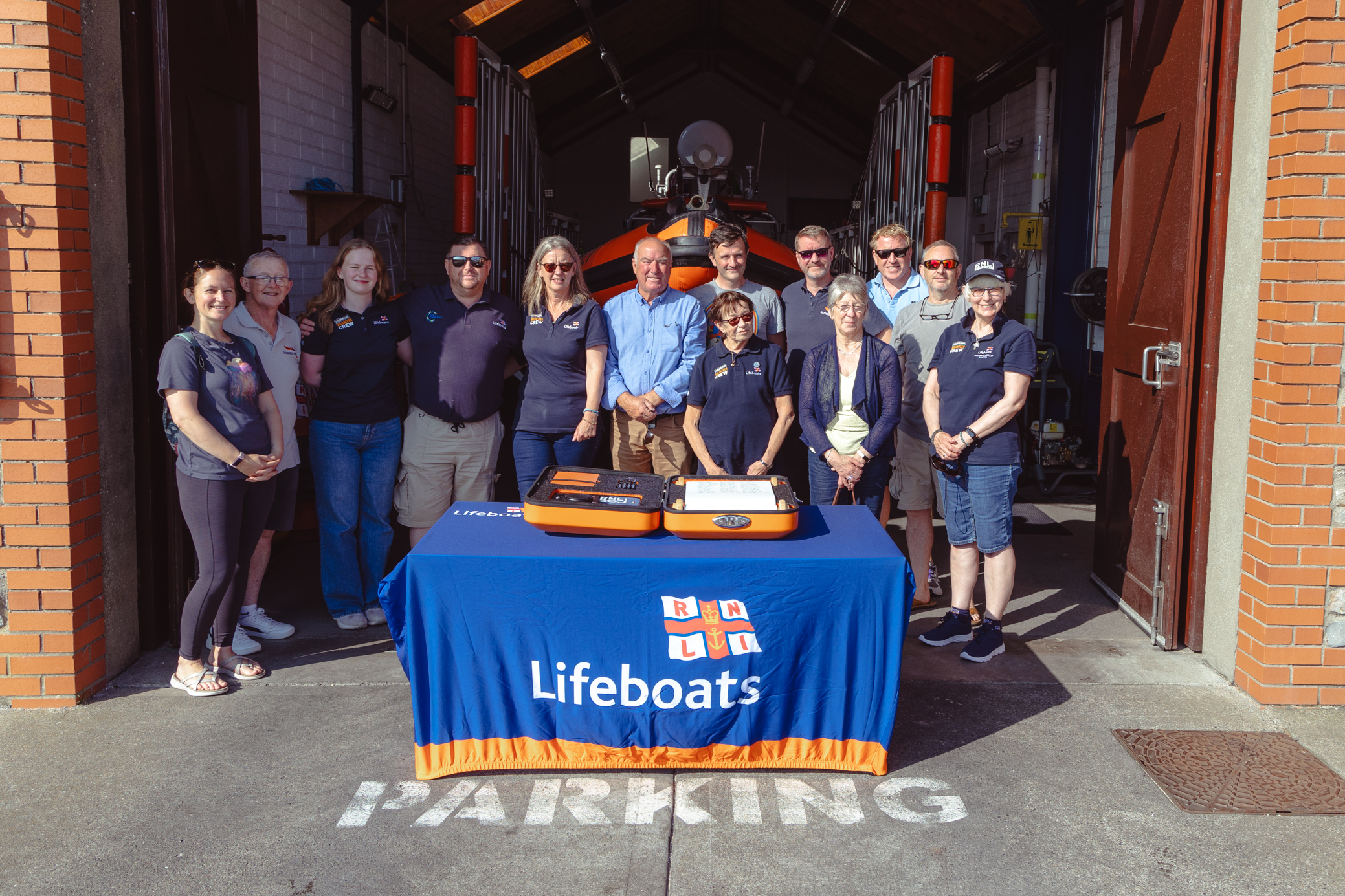 Skerries RNLI Volunteers with the scroll