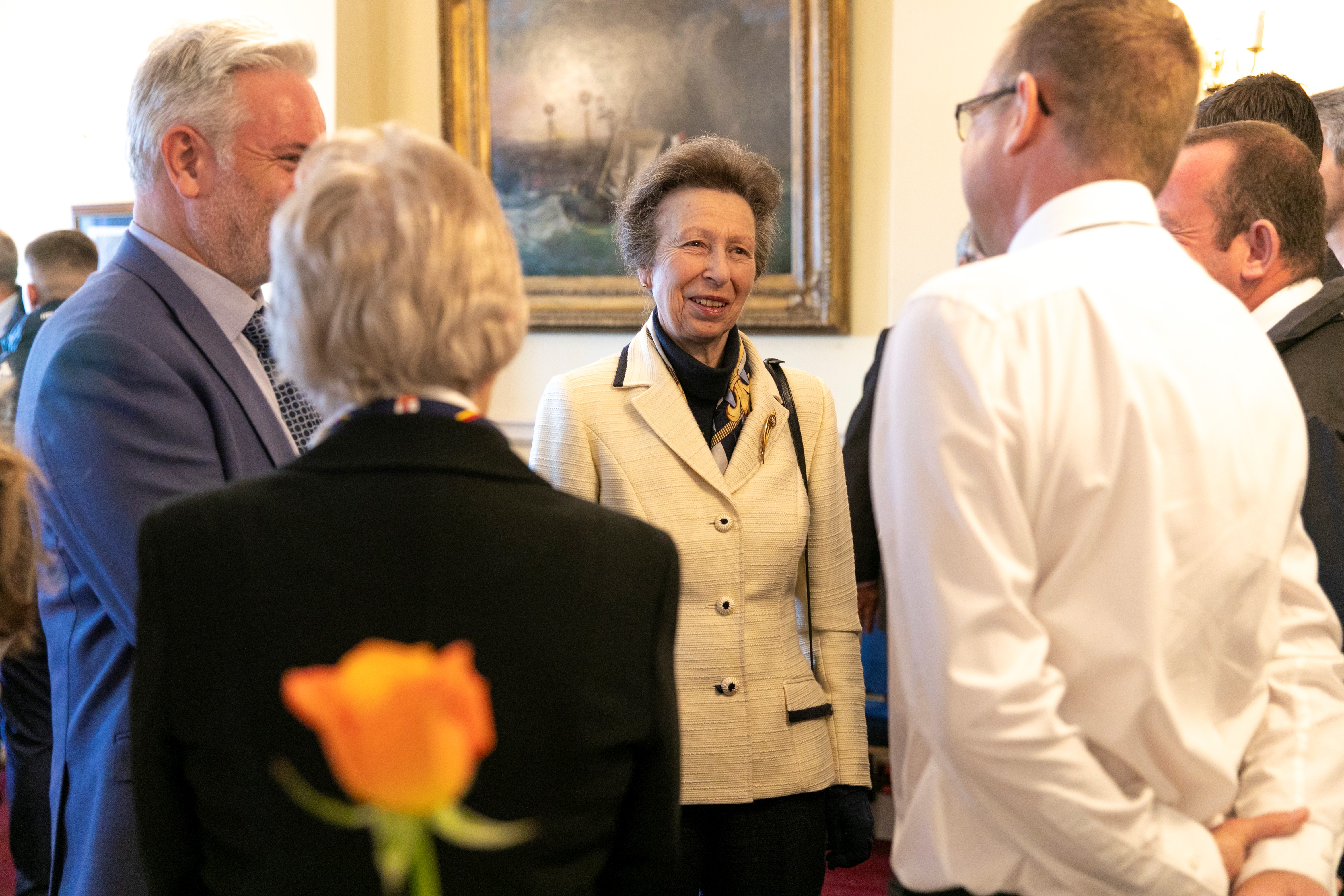 HRH The Princess Royal speaking to crew members from Ramsgate RNLI