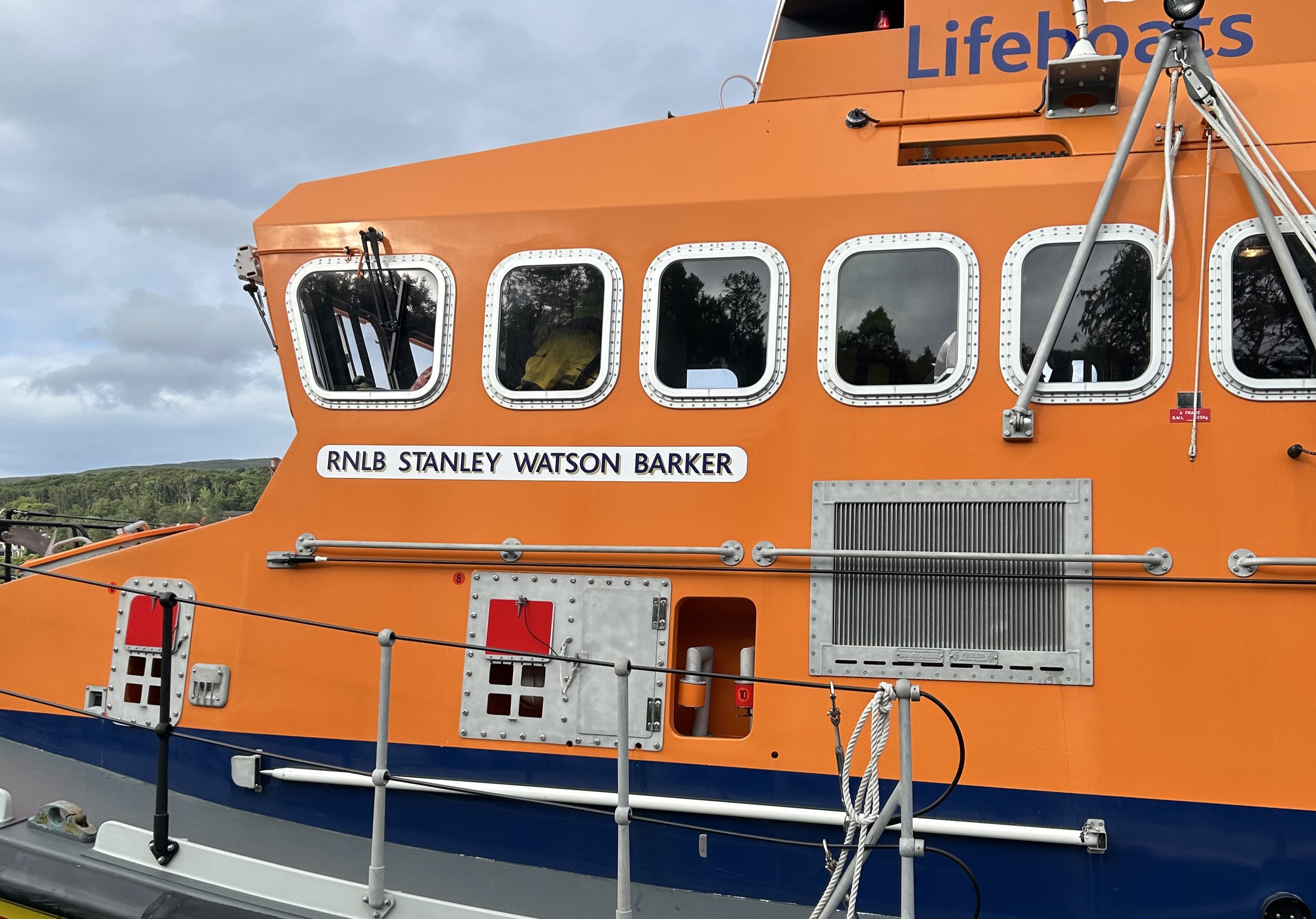 RNLB Stanley Watson Barker moored in Portree.