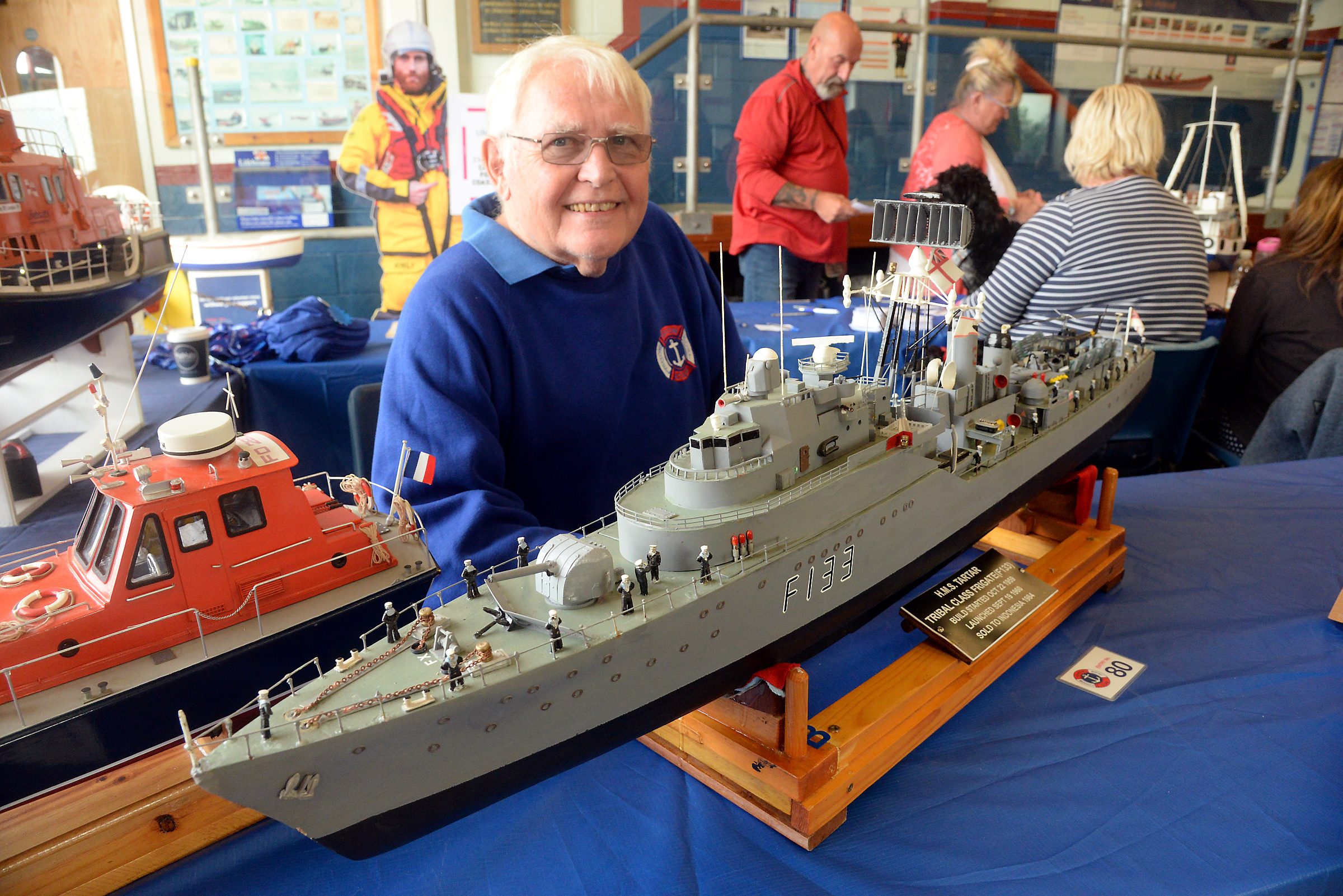 Peter Cripps and his model of the frigate H.M.S. Tartar on display during the Heron Model Boat Club show at Whitstable RNLI on Sunday.