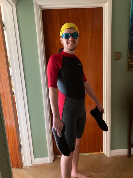 Henry in his wetsuit