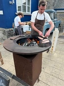 Chef cooking fish