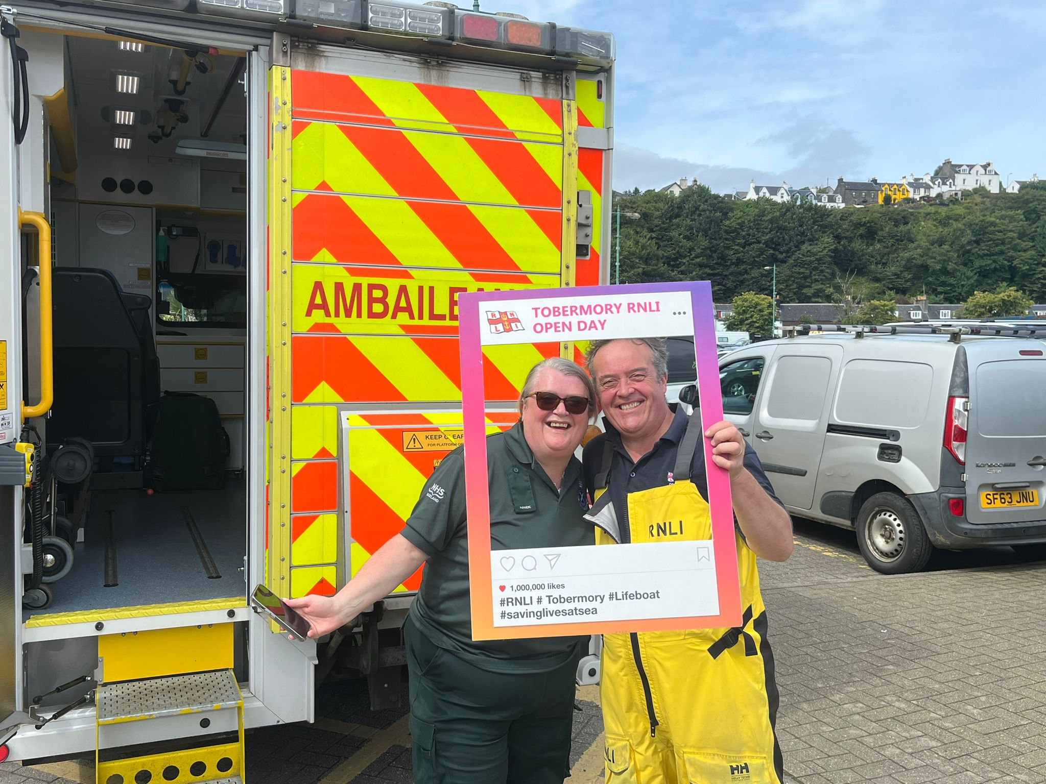 Second Mechanic Tomo, and Mairi from the Scottish Ambulance Service