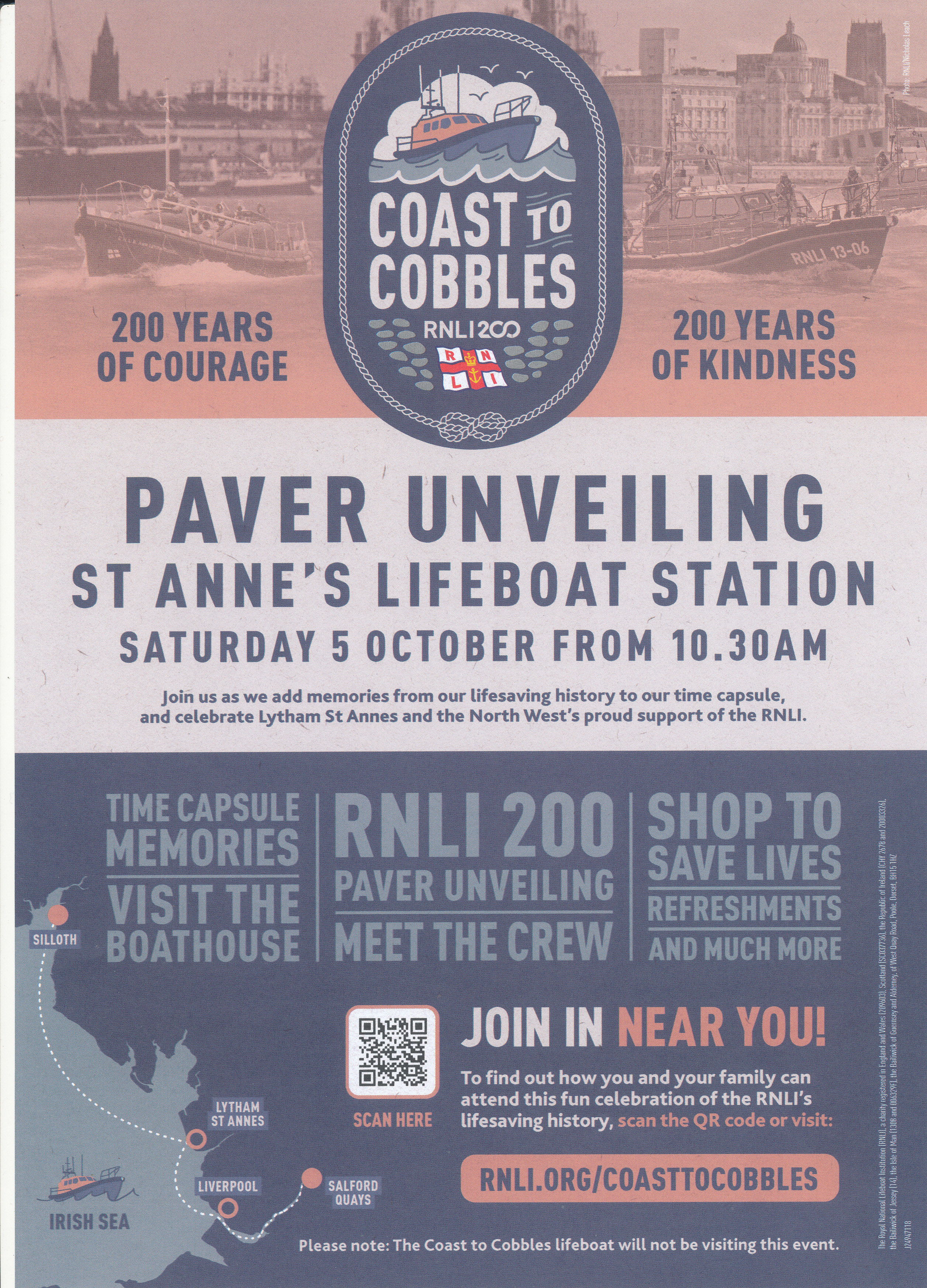 A poster containg information about the Paver unveiling at Lytham St Annes