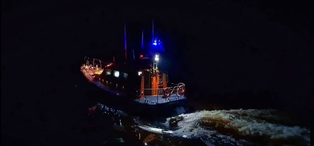 Girvan Lifeboat launching in darkness